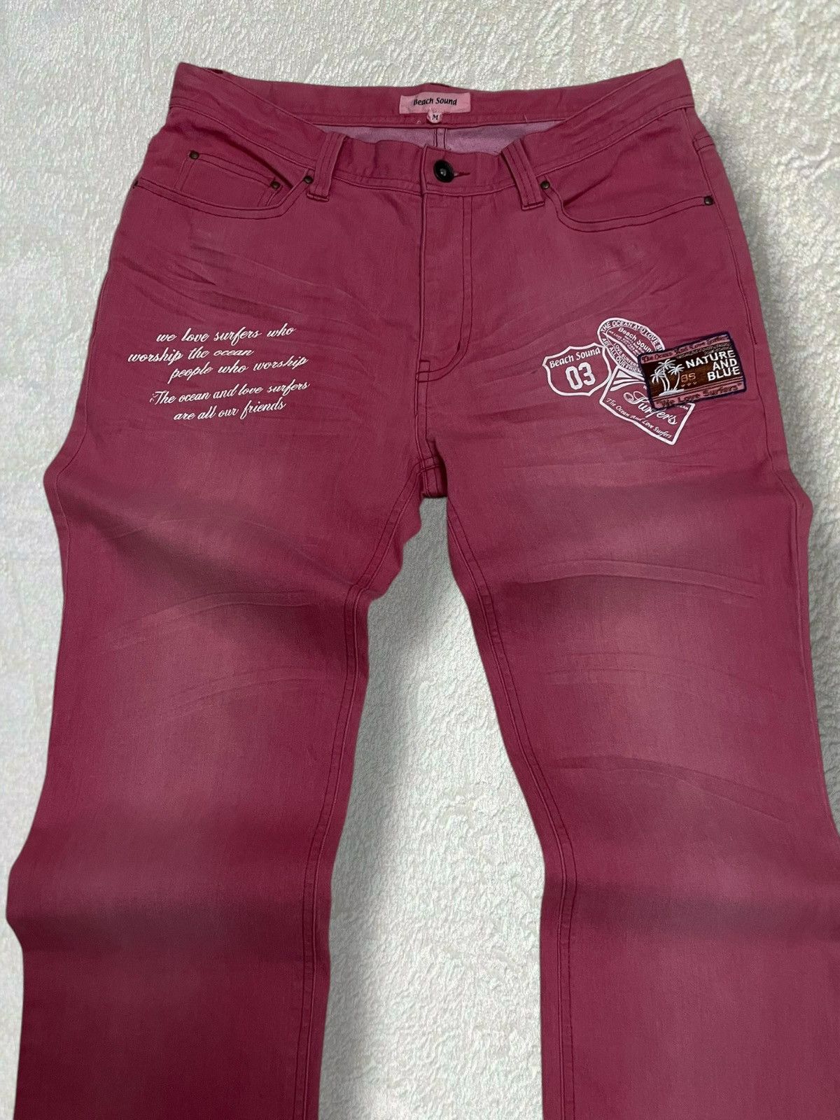 Designer × Japanese Brand × Vintage Vintage 1990s Japan Designer Beach Sound Artwork Hawai Denim Size US 30 / EU 46 - 5 Thumbnail