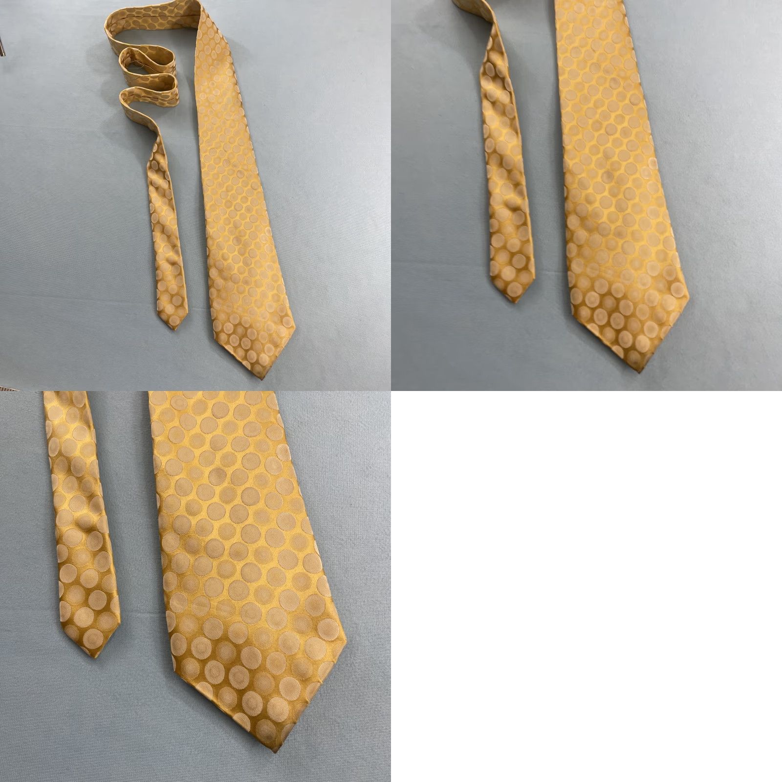 Dockers VINTAGE Dockers Silk Tie Polka Dots Woven Yellow Gold Necktie 4x60 57"-60" Men Tie Size ONE SIZE - 10 Thumbnail
