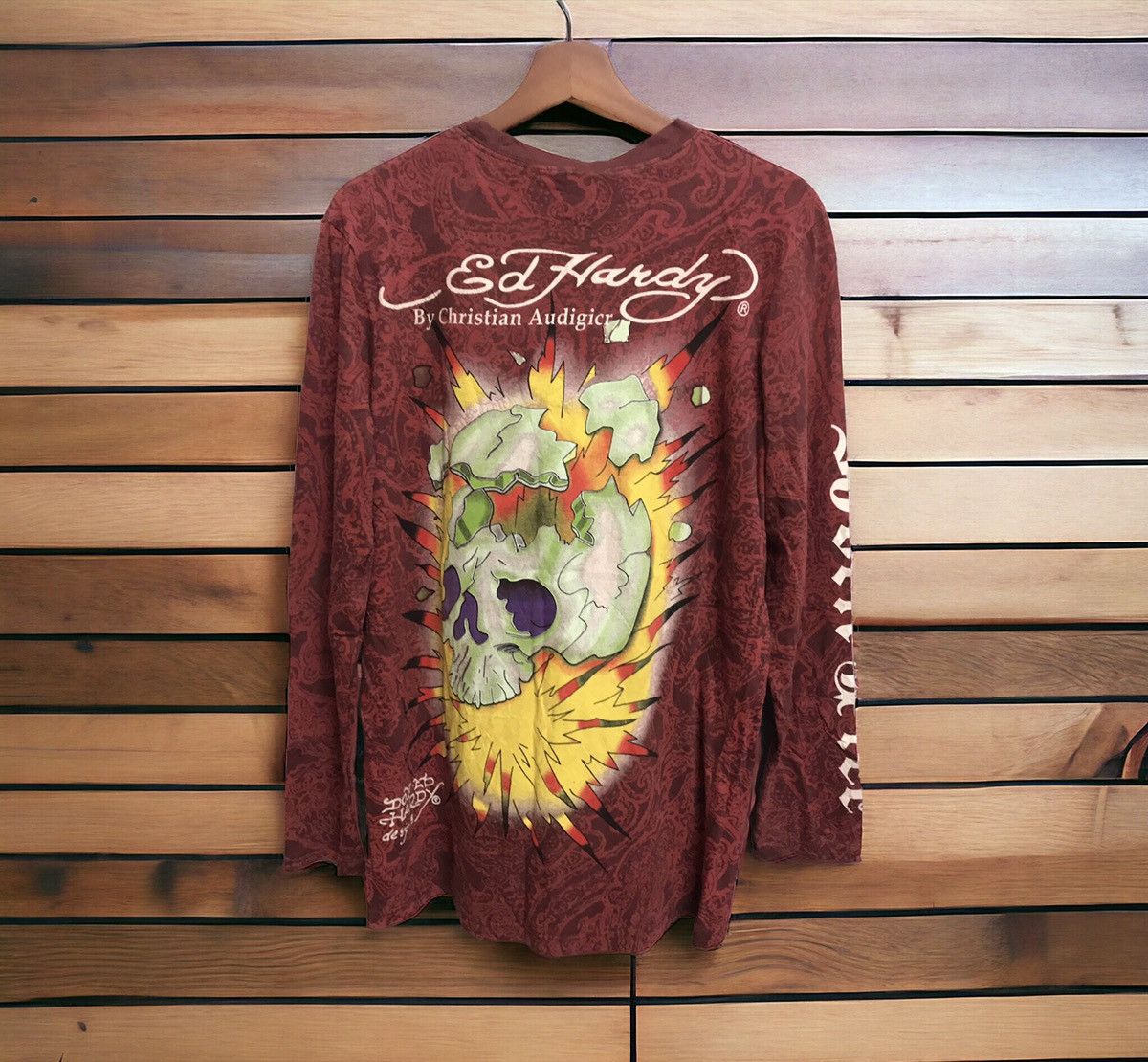 Ed Hardy Vtg Ed Hardy by Christian Audigier Skull Logo Very Rare Size US M / EU 48-50 / 2 - 10 Thumbnail