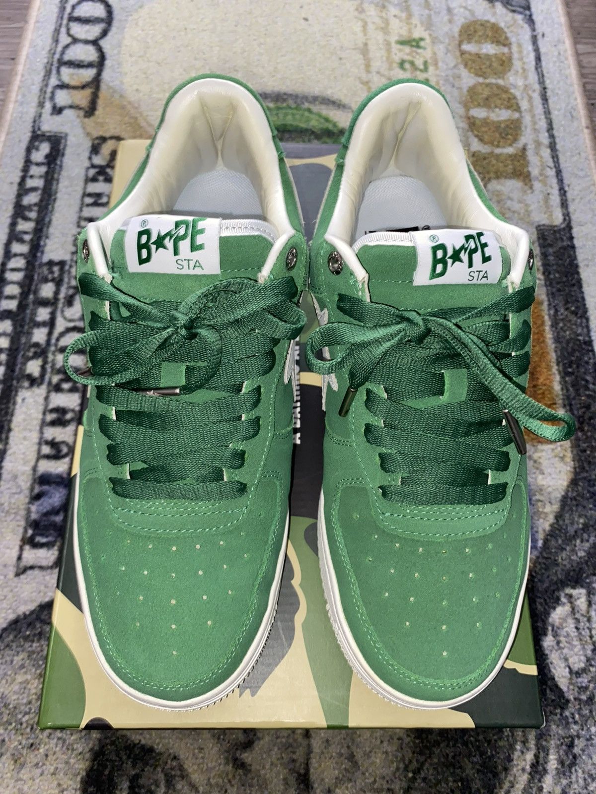 Bape × Highsnobiety × Japanese Brand BAPE x Highsnobiety Suede BAPE Sta Green Size US 9 / EU 42 - 4 Thumbnail