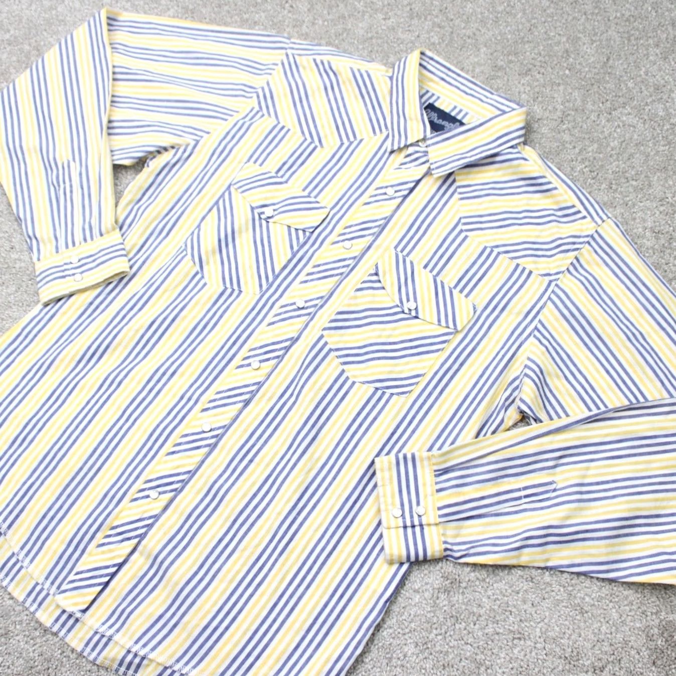 Wrangler Wrangler Shirt Mens 2XL Yellow/Blue Plaid Pearl Snap Western Long Sleeve Button-Up Shirt Mens 2XL Regular Size US XXL / EU 58 / 5 - 3 Thumbnail