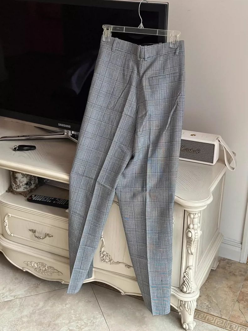 Givenchy Givenchy Givenchy Gray Plaid Wool Pants Size 34 -2507 Size US 34 / EU 50 - 2 Thumbnail