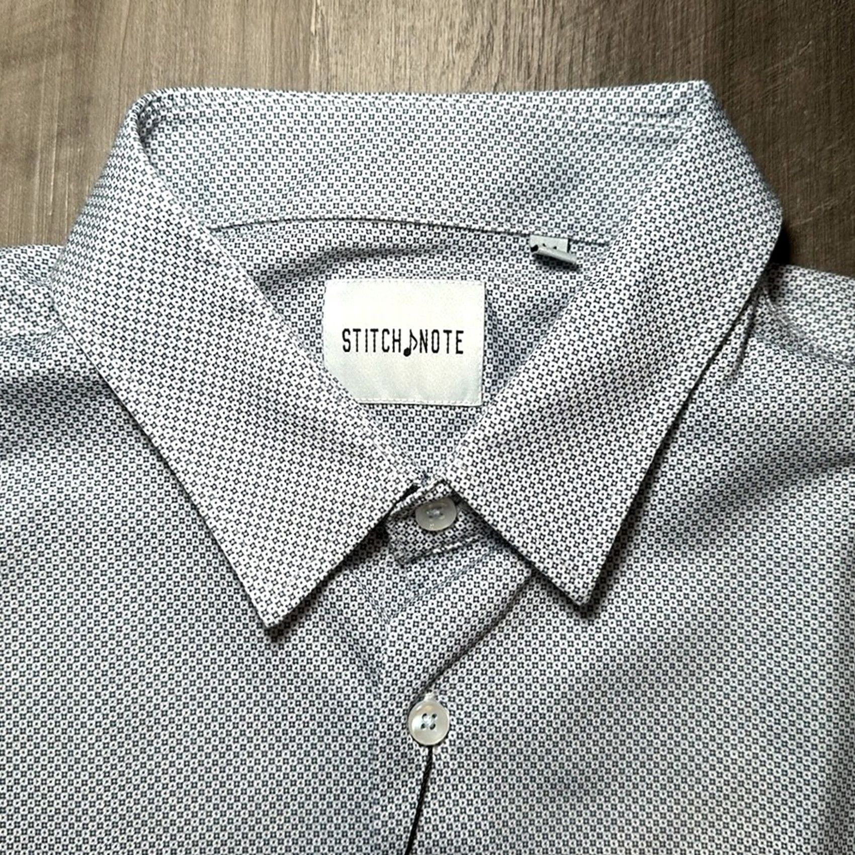 Vintage Stitch Note Long Sleeve Button-Up Shirt Navy Blue Men M Size US M / EU 48-50 / 2 - 5 Thumbnail