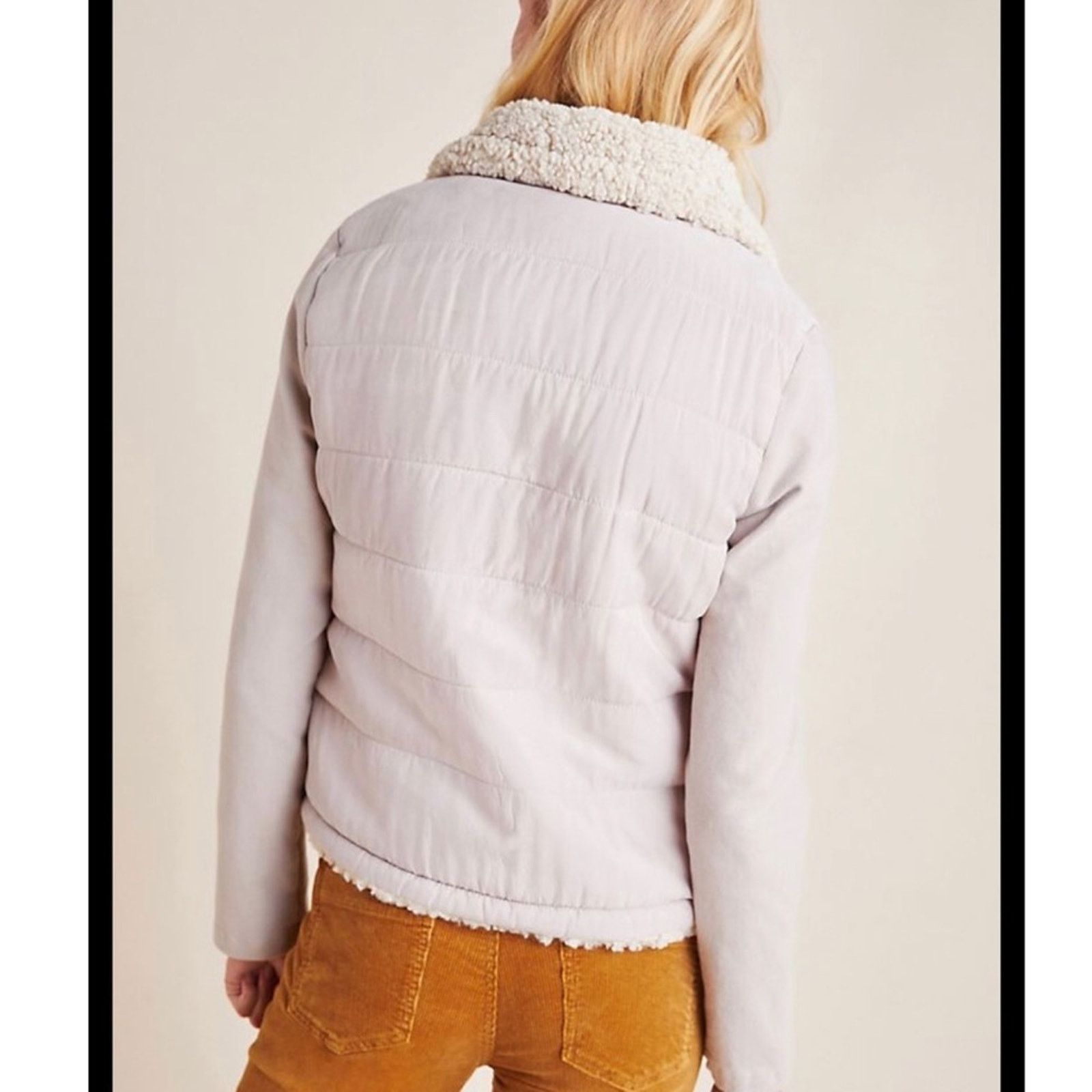 Anthropologie Anthropologie MARRAKECH Tia quilted Sherpa jacket sz L Size L / US 10 / IT 46 - 2 Thumbnail