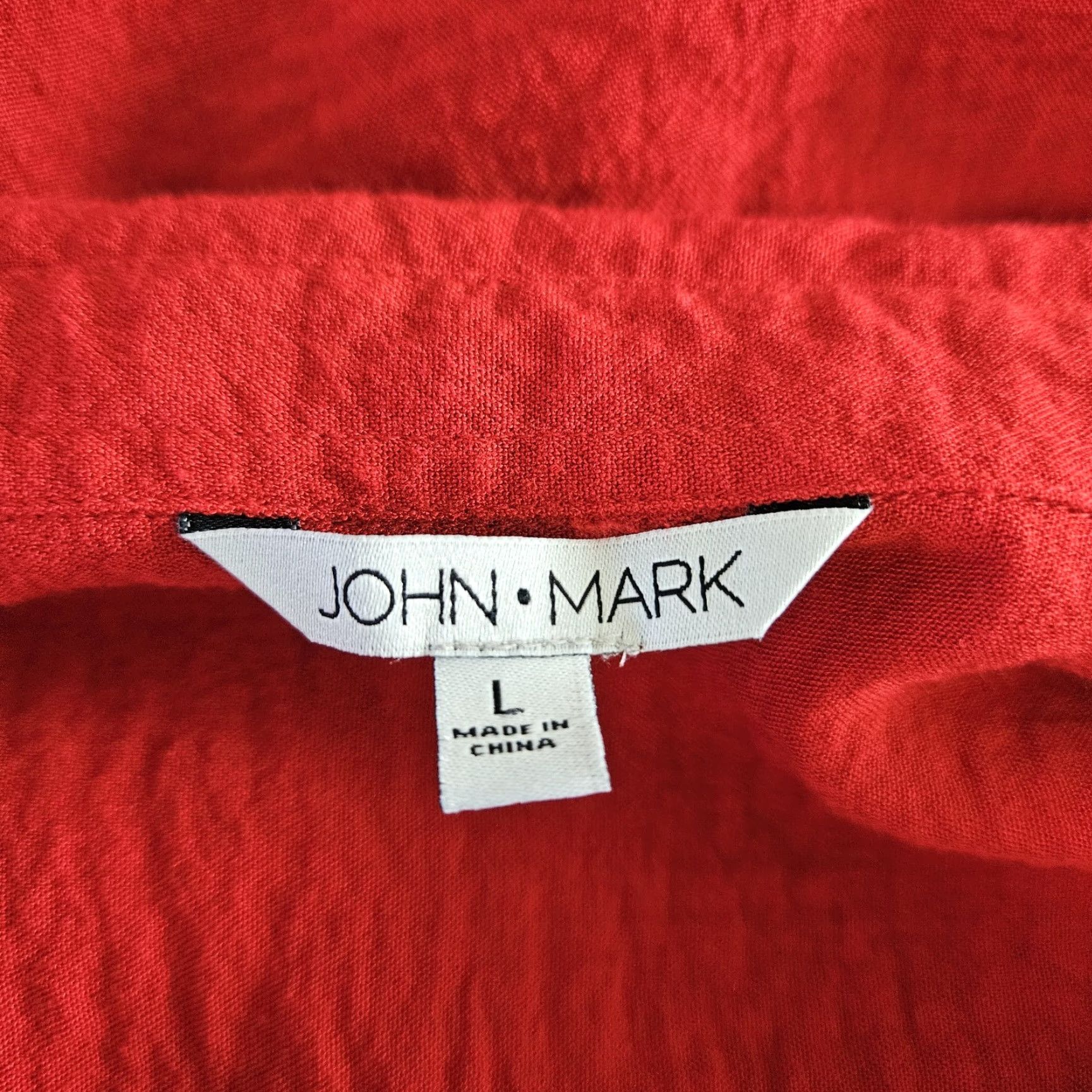 Vintage John Mark Womens Button-Up Top Sz Large Solid Red Long Sleeve Rayon Blend Shirt Womens L Red Button-Up John Mark Size L / US 10 / IT 46 - 5 Thumbnail