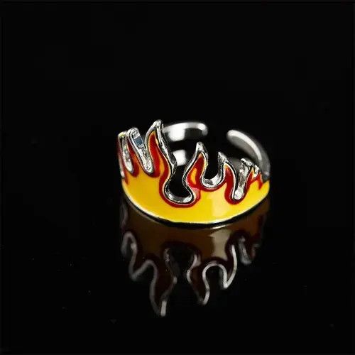 Ring Of Fire Goth Flame Ring Size ONE SIZE - 3 Thumbnail