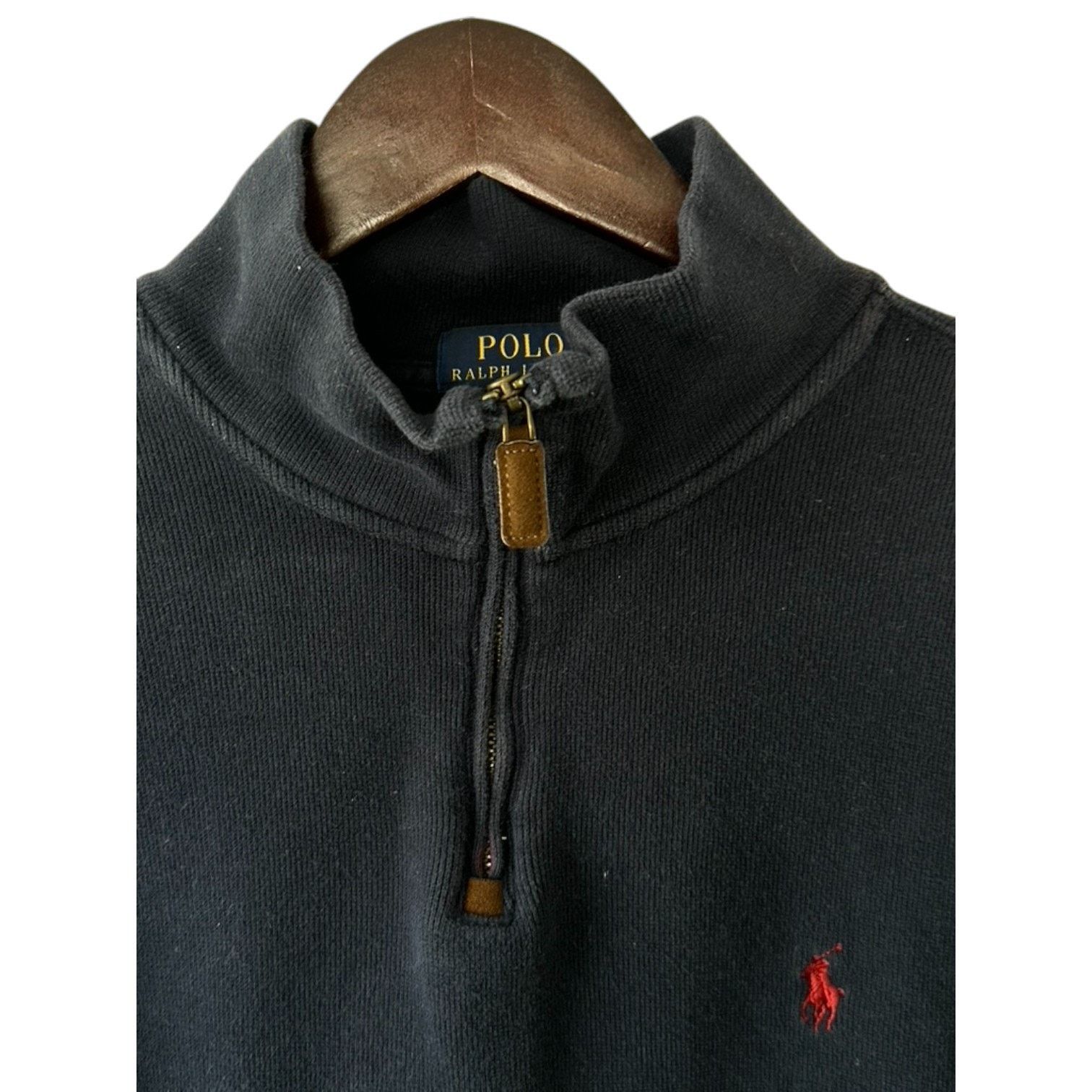 Ralph Lauren Polo Ralph Lauren Navy 1/4 Zip Cotton Knit Pullover Sweater Size US L / EU 52-54 / 3 - 7 Thumbnail