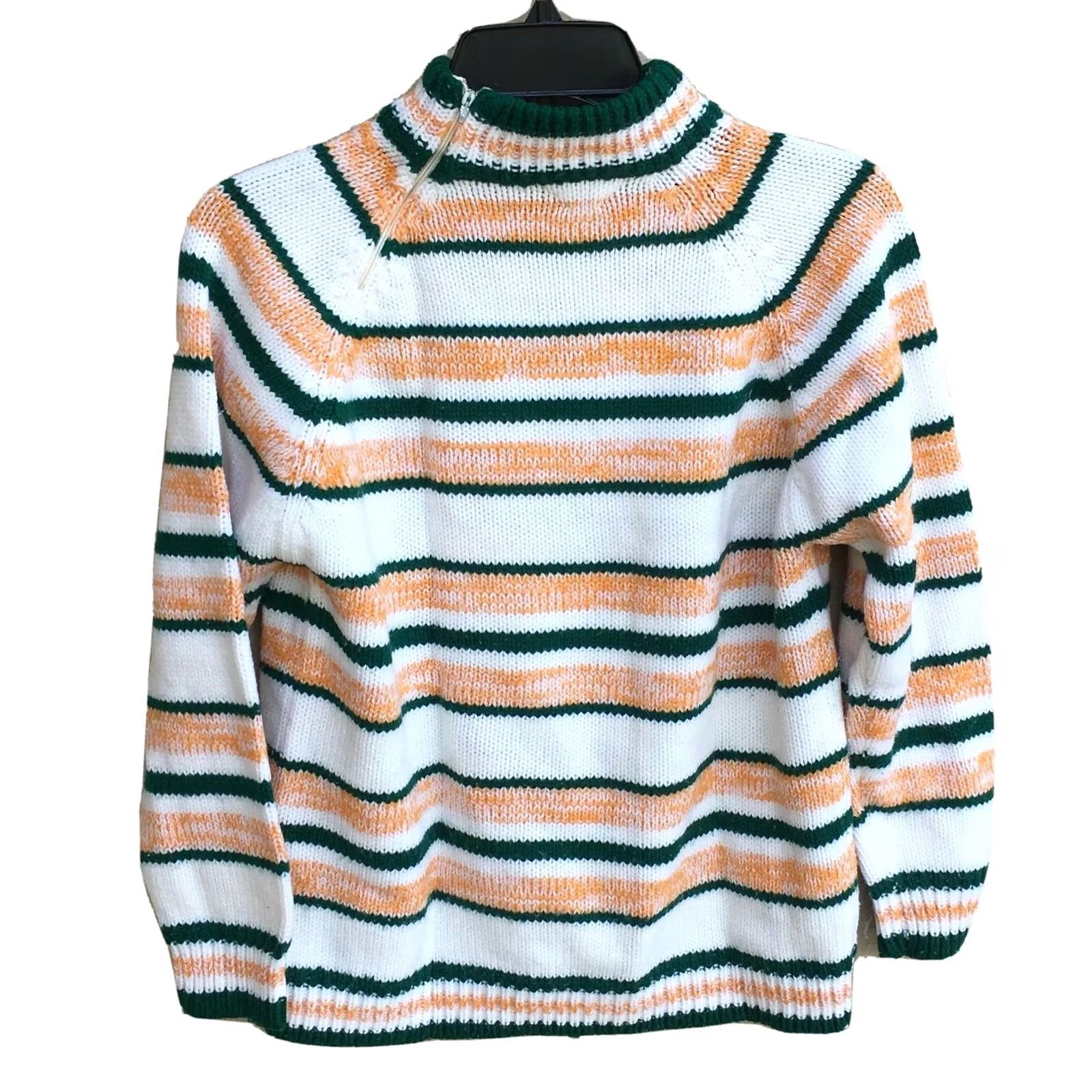 Vintage VINTAGE Sweater Zipper Neck Striped Acrylic Made In Taiwan L Size L / US 10 / IT 46 - 3 Thumbnail