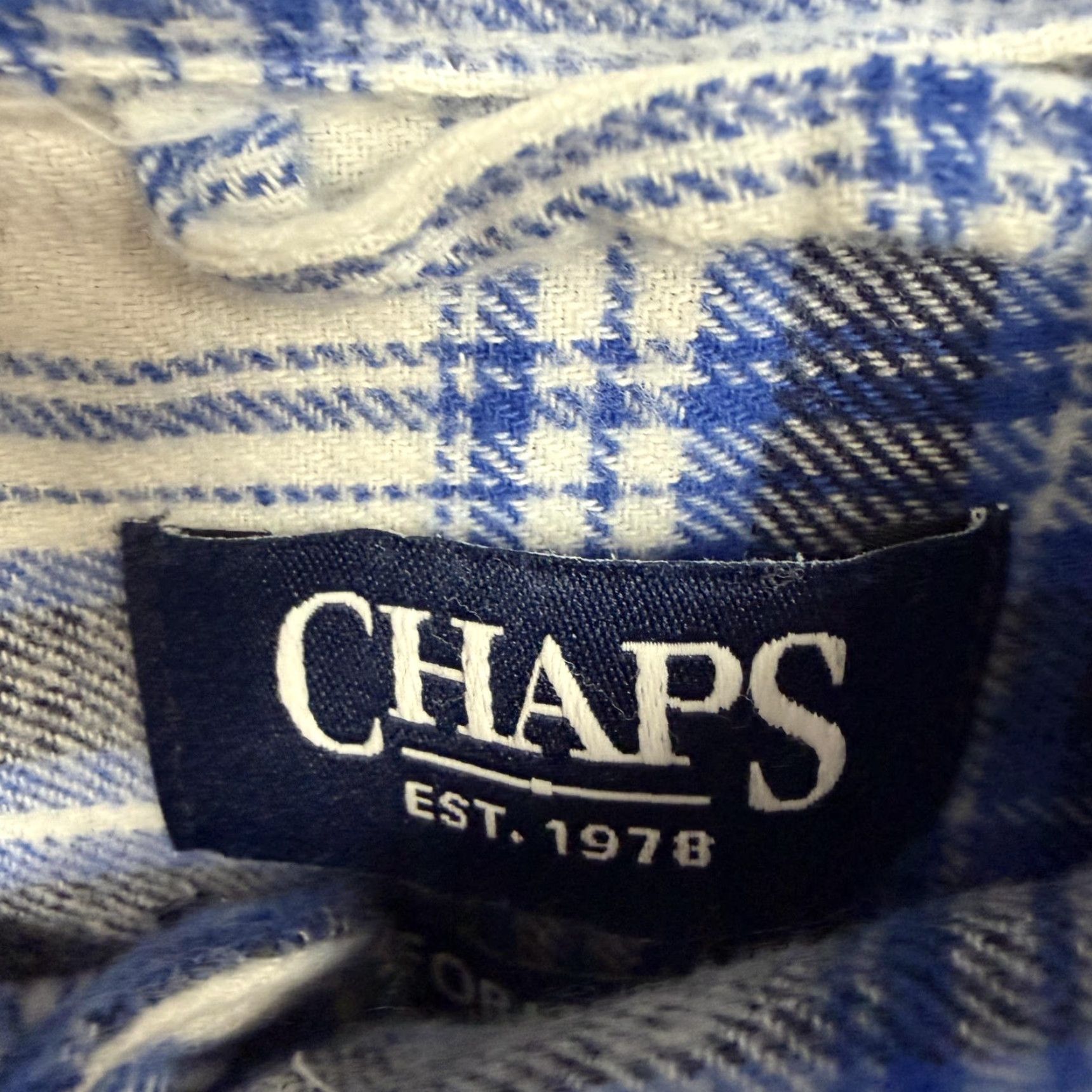 Chaps Chaps Button-Down Shirt Men L Blue Flannel Plaid Long Sleeve Cotton Casual Size US L / EU 52-54 / 3 - 7 Thumbnail