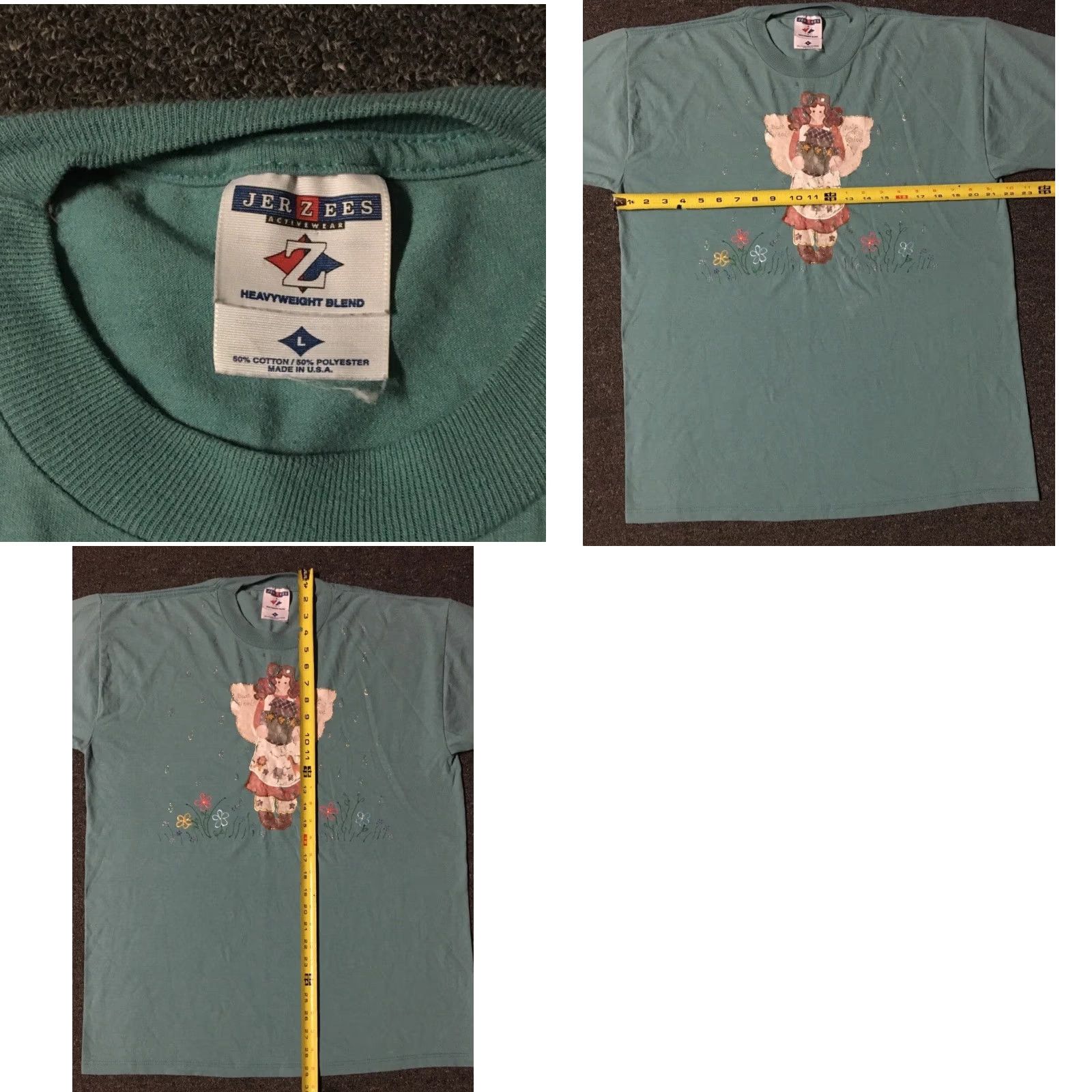Vintage VINTAGE Best Friend Angel Art Faded Shirt L Green Jesus Christ T-Shirt Men Short Sleeve 90s Grunge Religious Humor Heaven Bible Novelty Size US L / EU 52-54 / 3 - 8 Thumbnail