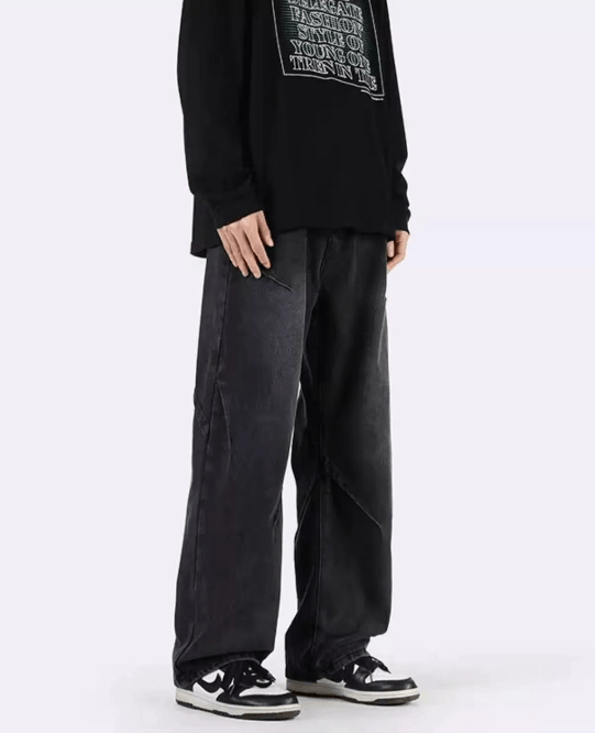 Japanese Brand × Vintage Men's wide-leg loose straight patchwork jeans y2k Size US 32 / EU 48 - 3 Thumbnail