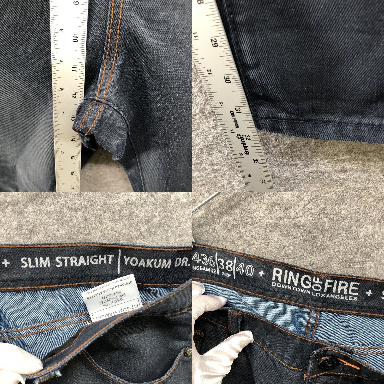 Ring Of Fire Ring Of Fire Slim Straight Jeans Mens 38x32 Dark Wash Blue Jeans 5-Pocket Denim Cotton Blend Regular Size Type Mens Size US 38 / EU 54 - 8 Thumbnail