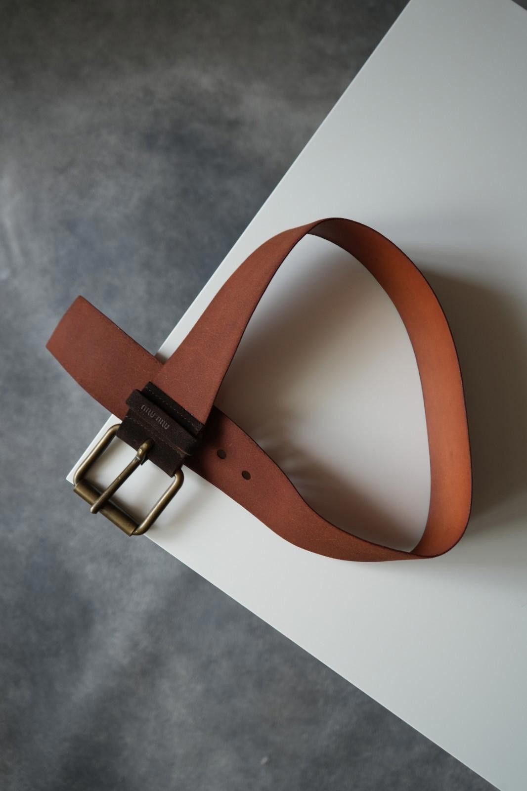 Miu Miu S/S 2002 Miu Miu Runway Broad Leather Belt Vintage Unisex Size ONE SIZE - 7 Thumbnail