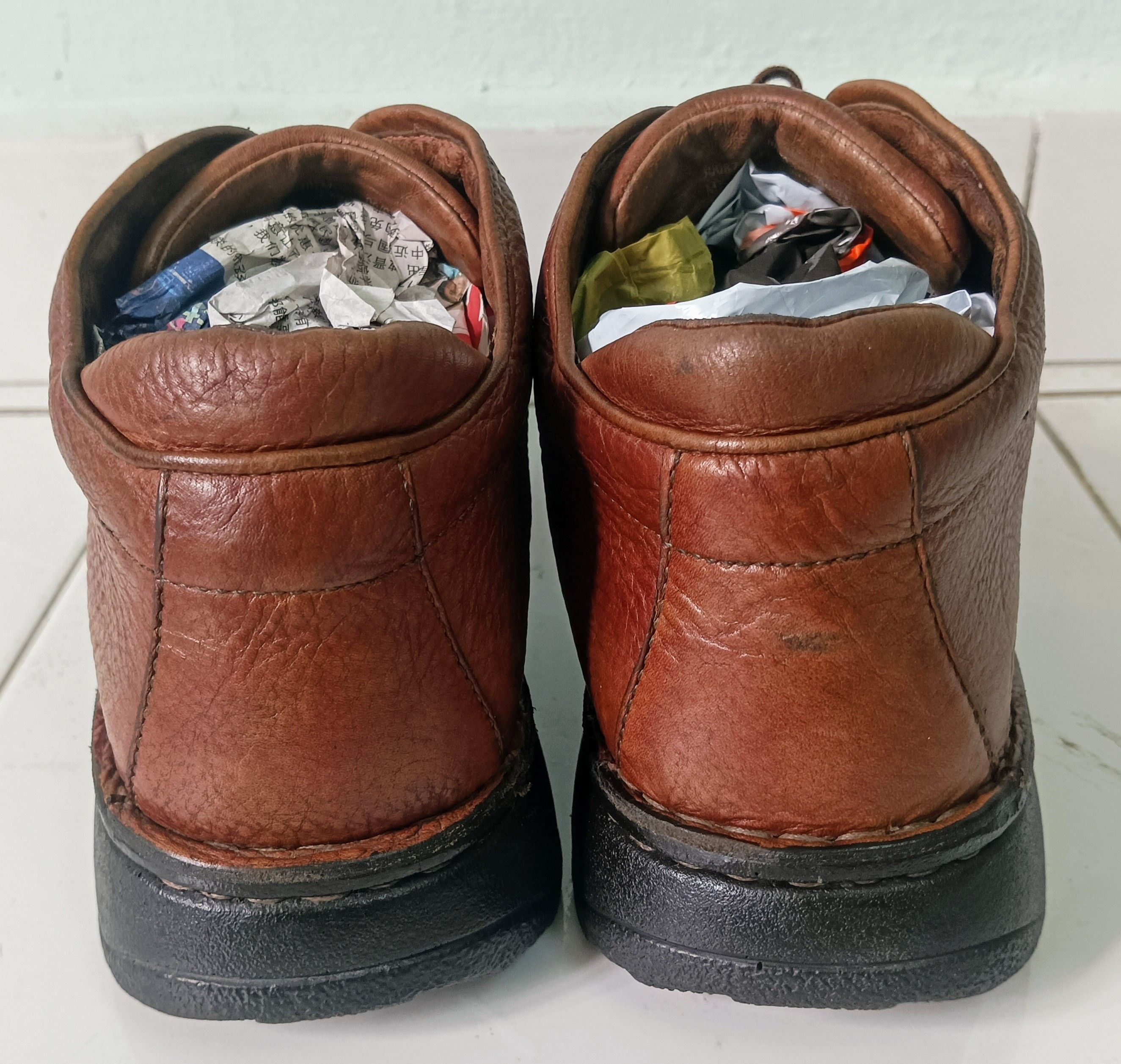 Clarks × Leather × Vintage Clarks 30084 Chukka Brown Leather Ankle Boots Active Air Size US 10.5 / EU 43-44 - 4 Thumbnail