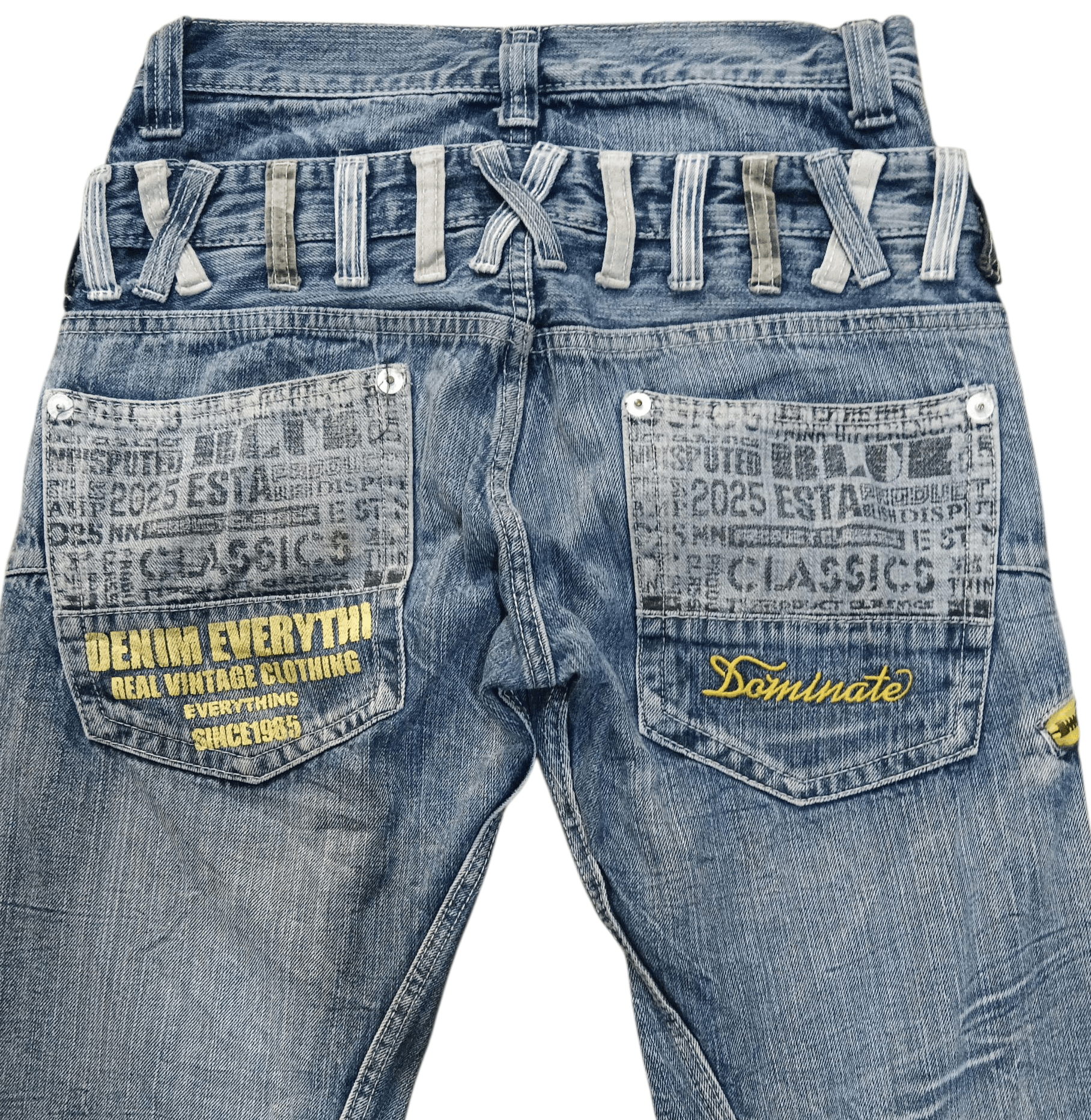 Japanese Brand Dorminate Double Waist Punk Jeans Size US 29 - 4 Thumbnail