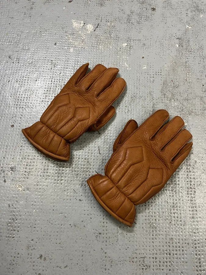 Dsquared2 Dsquared2 Brown Fleeced Padded Biker Leather Gloves Size ONE SIZE - 2 Thumbnail
