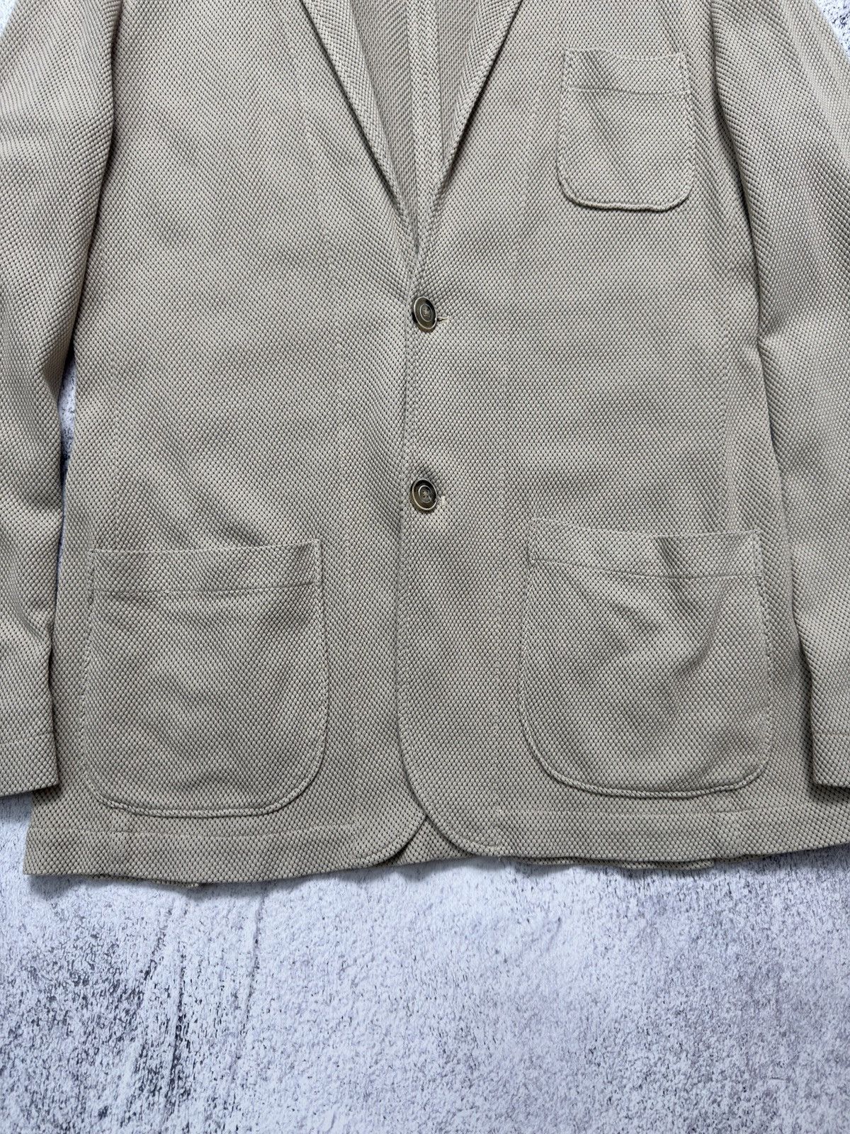 Other Villa d’Este Italy Biege Cotton Knit Blazer Men’s Size 48 Size 48R - 6 Thumbnail