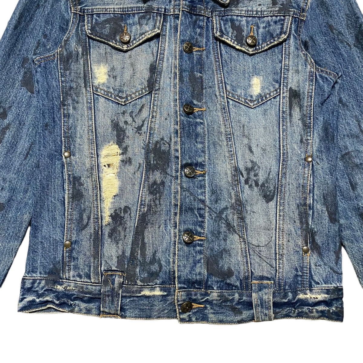 Le Grande Bleu (L.G.B.) MIDAS Machiavel Coated Distressed Denim Jacket Size US S / EU 44-46 / 1 - 4 Thumbnail