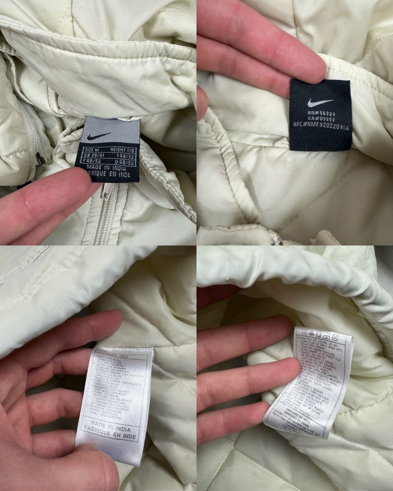 Nike × Vintage Nike Men's Beige Solo Swoosh Hooded Zip Jacket Medium Y2K Size US M / EU 48-50 / 2 - 2 Thumbnail