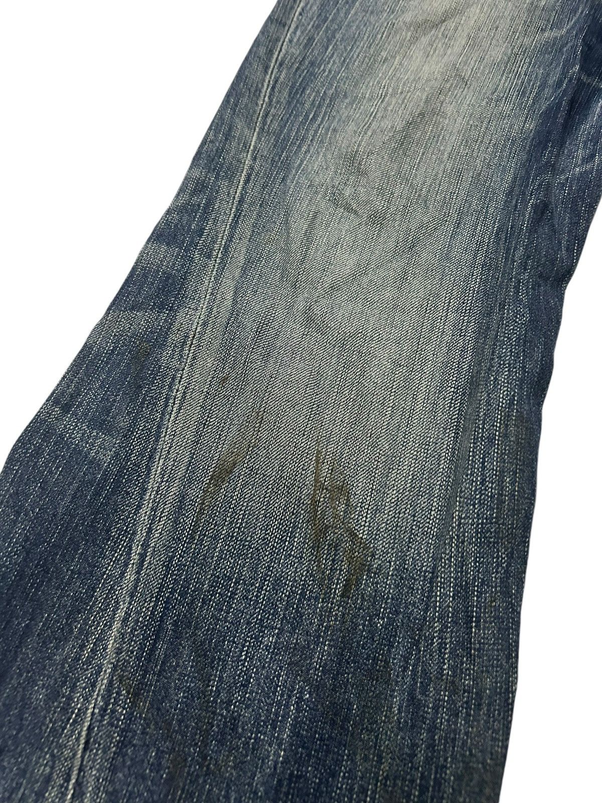 Japanese Brand × Kapital × Vintage 💥Flare💥 Edwin Blue Trip Mud Wash Distressed Rare Denim 🎌☠️☠️🎌 Size US 33 - 12 Thumbnail