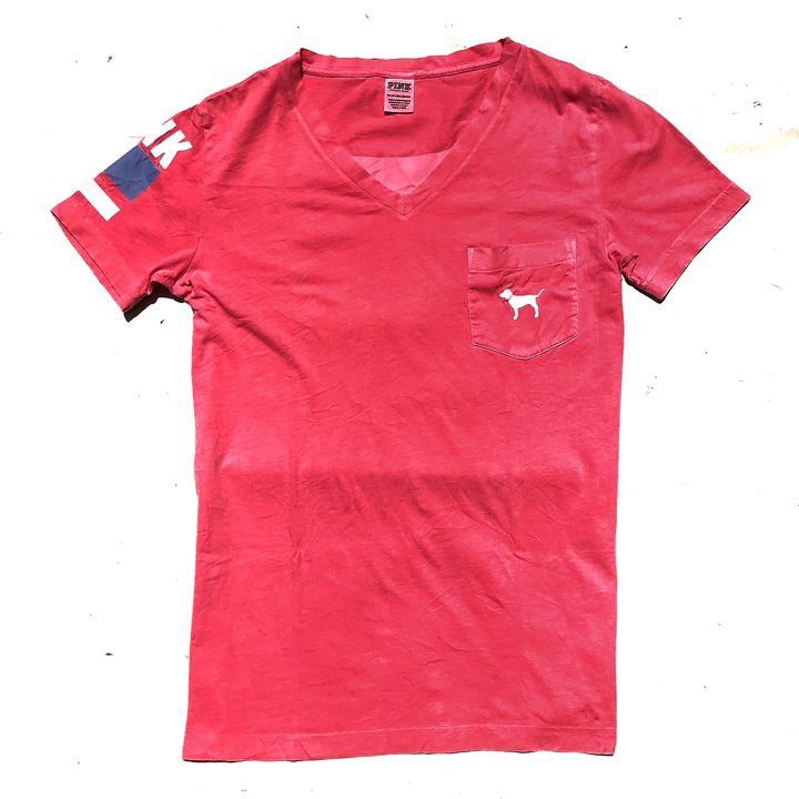Pink × Victoria's Secret PINK Victoria Secret T shirt Tee. Hot coral color with dog Size S / US 4 / IT 40 - 1 Thumbnail