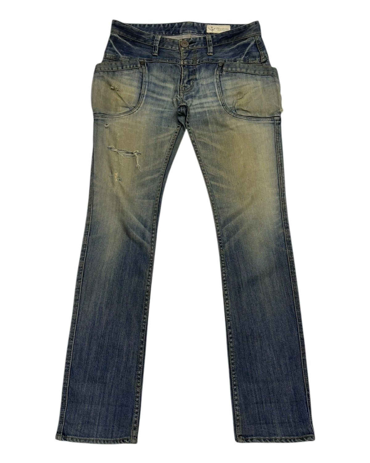Japanese Brand VINTAGE ANTGAUGE NICE DESIGN POCKET DISTRESSED DENIM JEANS Size US 32 / EU 48 - 1 Thumbnail