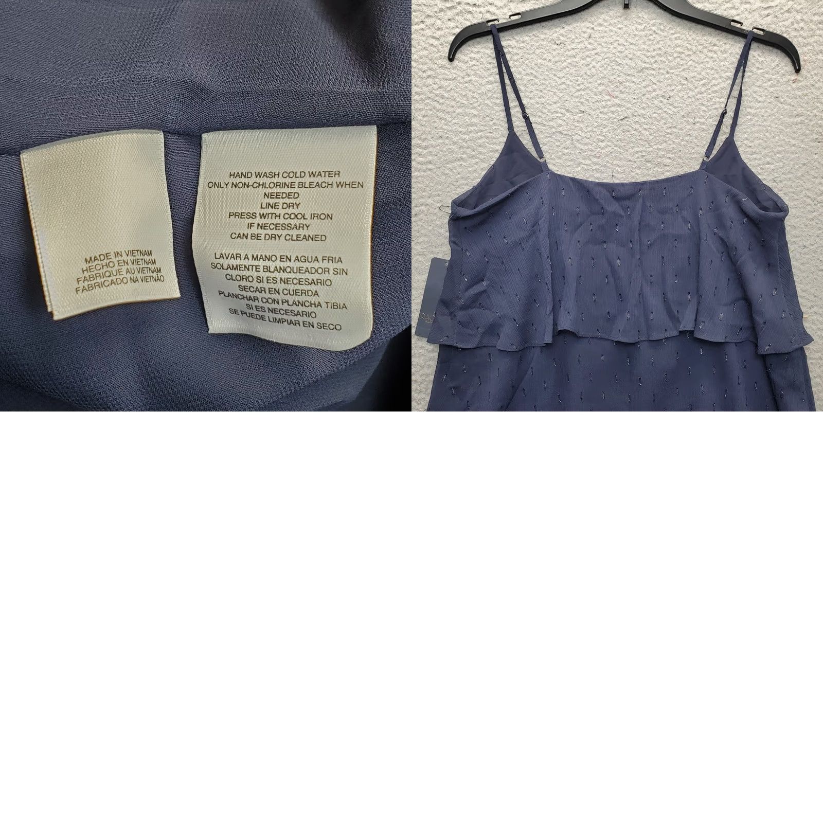 Vintage Rachel Roy Camisole Top Womens Small Blue Austen Tiered Layered Spaghetti Straps Tank Sleeveless XS? Size S / US 4 / IT 40 - 8 Thumbnail