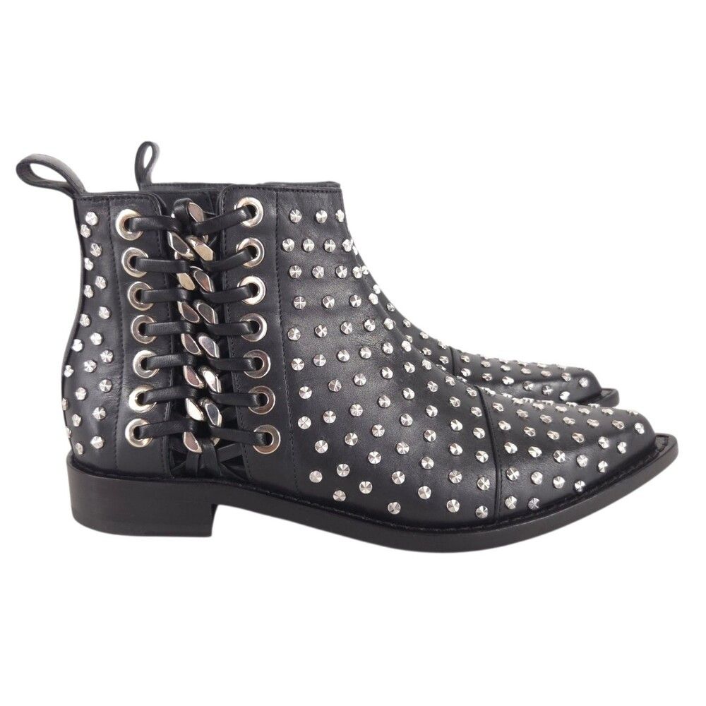 Alexander McQueen Alexander McQueen Studded Boots US 6 EU 36 Womens Black Sil Size US 6 / IT 36 - 2 Thumbnail