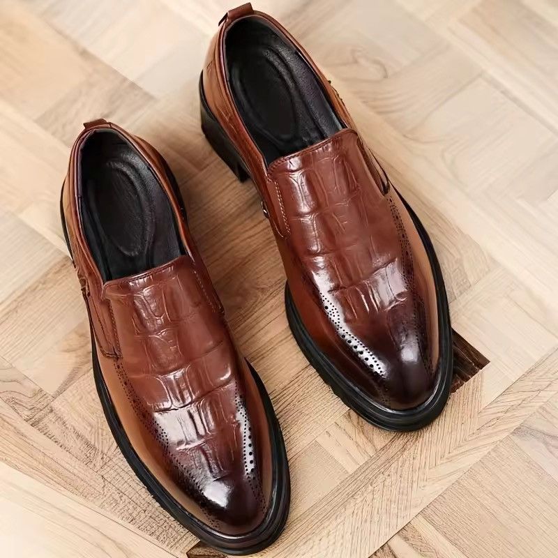 Japanese Brand Crocodile Embossed Slip-On Loafer Dress Shoe Size US 13 / EU 46 - 1 Thumbnail