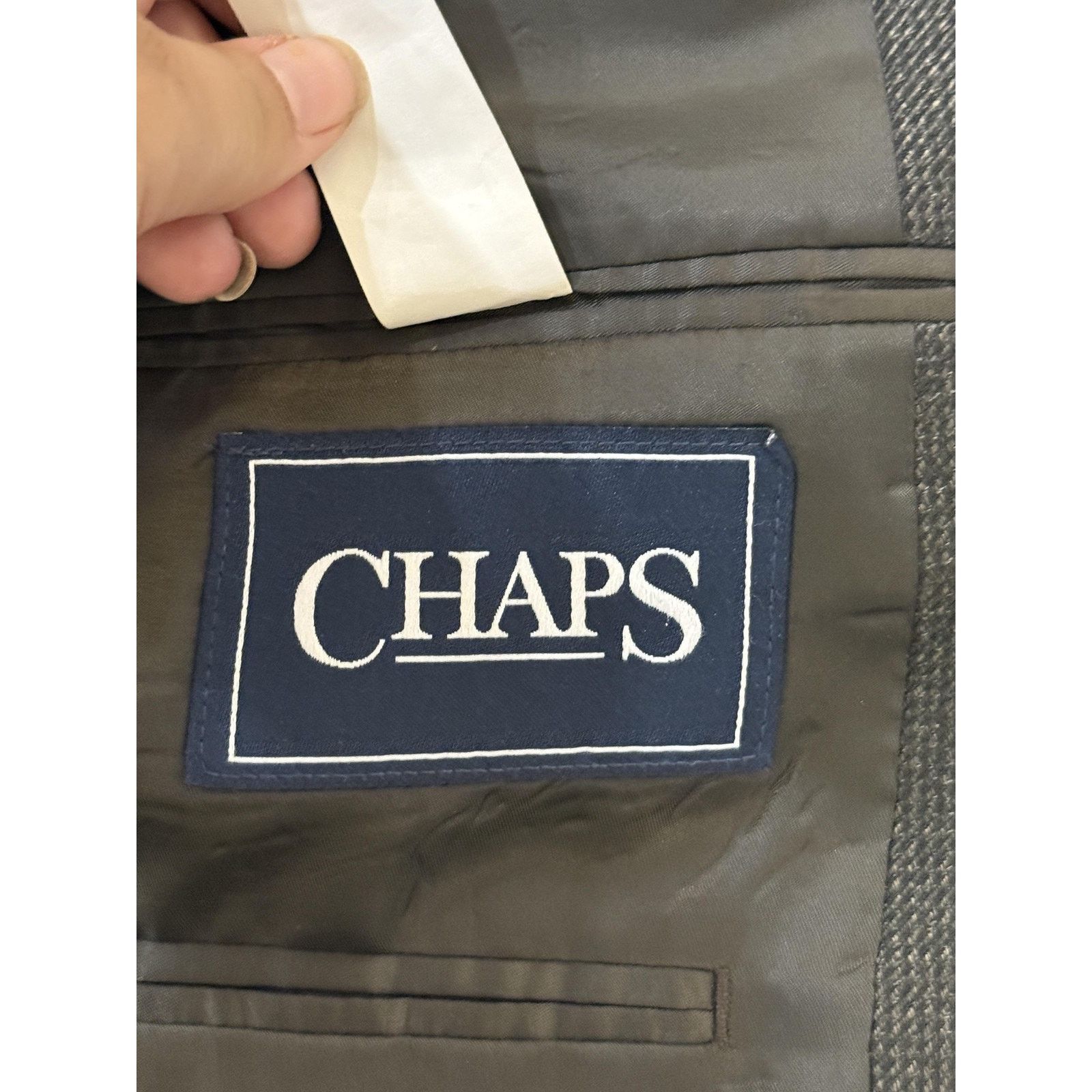 Chaps Chaps Blazer Mens Gray 46R Suit Jacket Sport Coat Two Button Size 46R - 3 Thumbnail