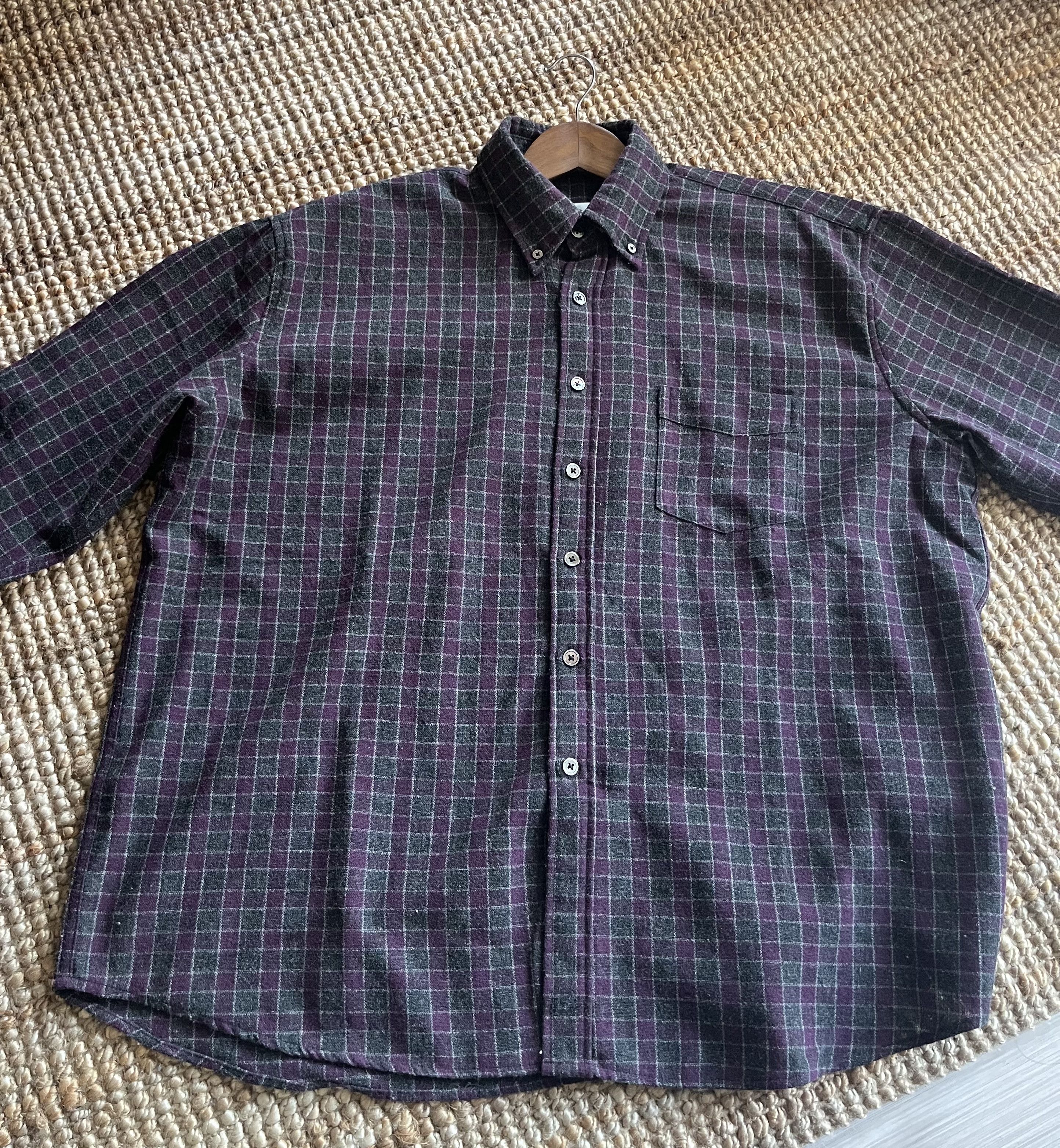 Our Legacy Our Legacy Borrowed BD Shirt Purple Grey Wool Size US M / EU 48-50 / 2 - 1 Thumbnail