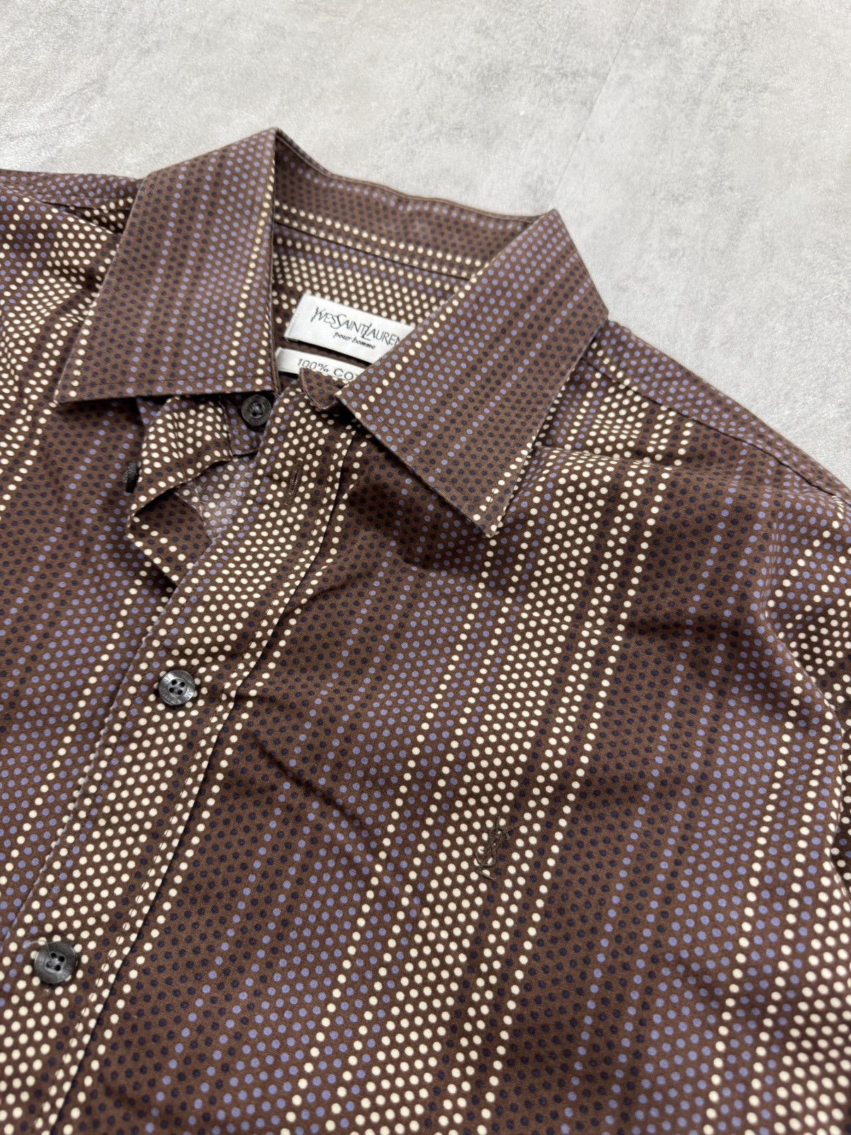 Other Vintage Yves Saint Lauren Striped Shirt Long sleeve Mens Size US M / EU 48-50 / 2 - 2 Thumbnail