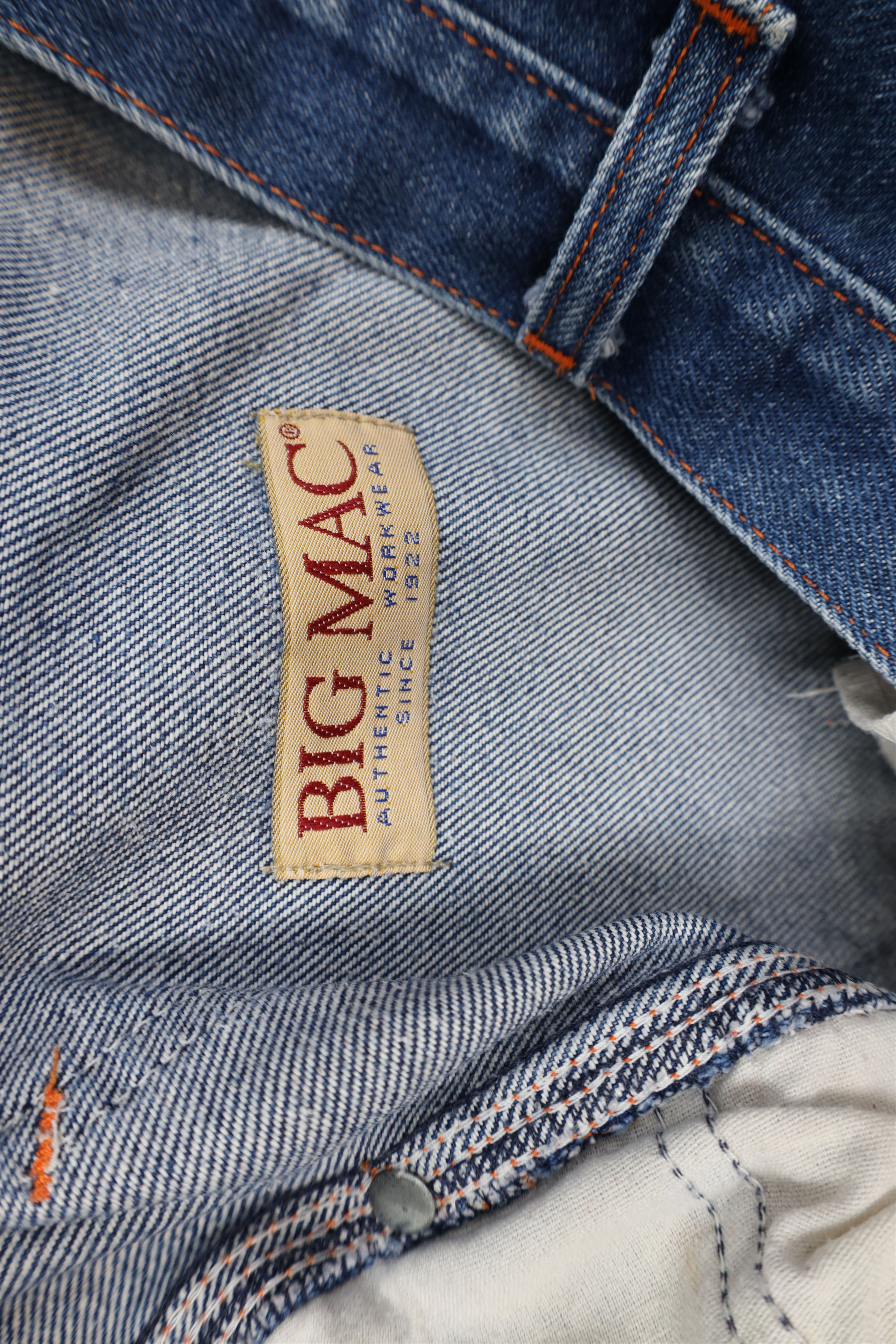 Big Mac Vintage 90s Big Mac Wide Leg Dungaree Denim Jeans Workwear Size US 40 / EU 56 - 10 Thumbnail