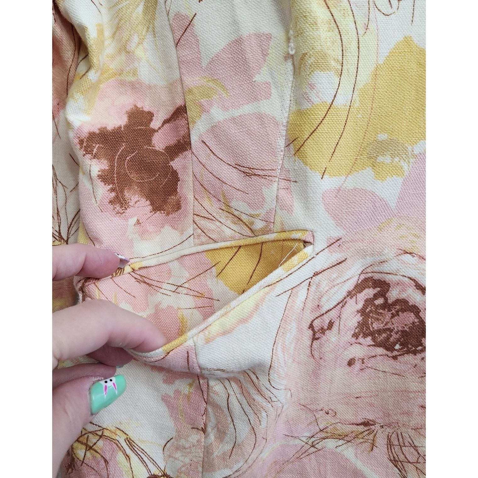 Ann Taylor Ann Taylor Pink Yellow Brown Floral Lined Blazer 12 Soft Size XL / US 12-14 / IT 48-50 - 3 Thumbnail