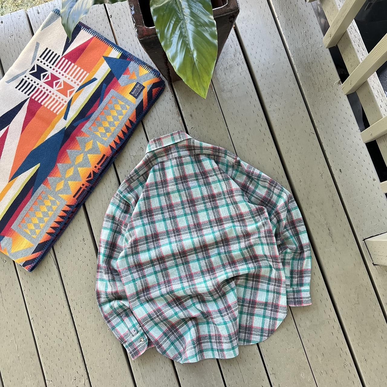 Pendleton × Vintage Vintage 80's Pendleton Flannel Wool Shadow Plaid Flap Pocket Size US L / EU 52-54 / 3 - 5 Thumbnail