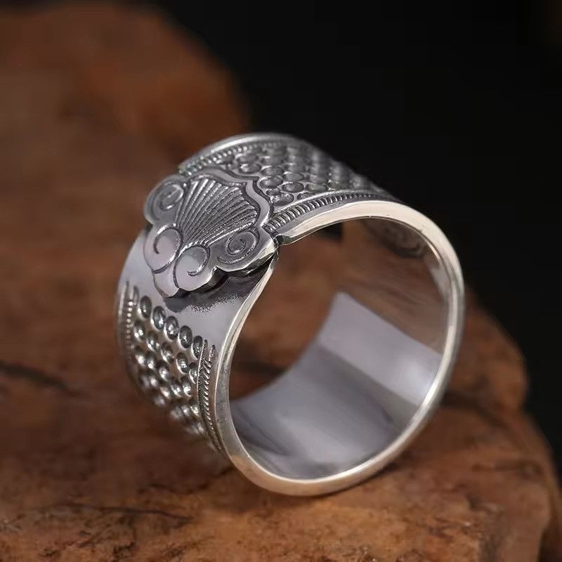 Jewelry Vintage Retro Auspicious Cloud Resizeable Ring Size ONE SIZE - 3 Thumbnail