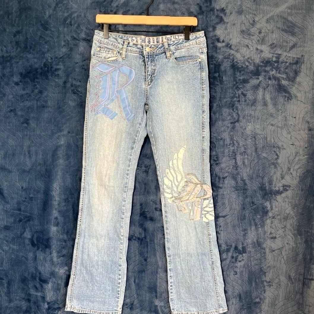 Vintage VINTAGE Request Jeans Womens 29 Light Wash Bootcut Denim Blue 5-Pocket Logo Hip Hop Rock Mens? No Size 29" - 2 Thumbnail