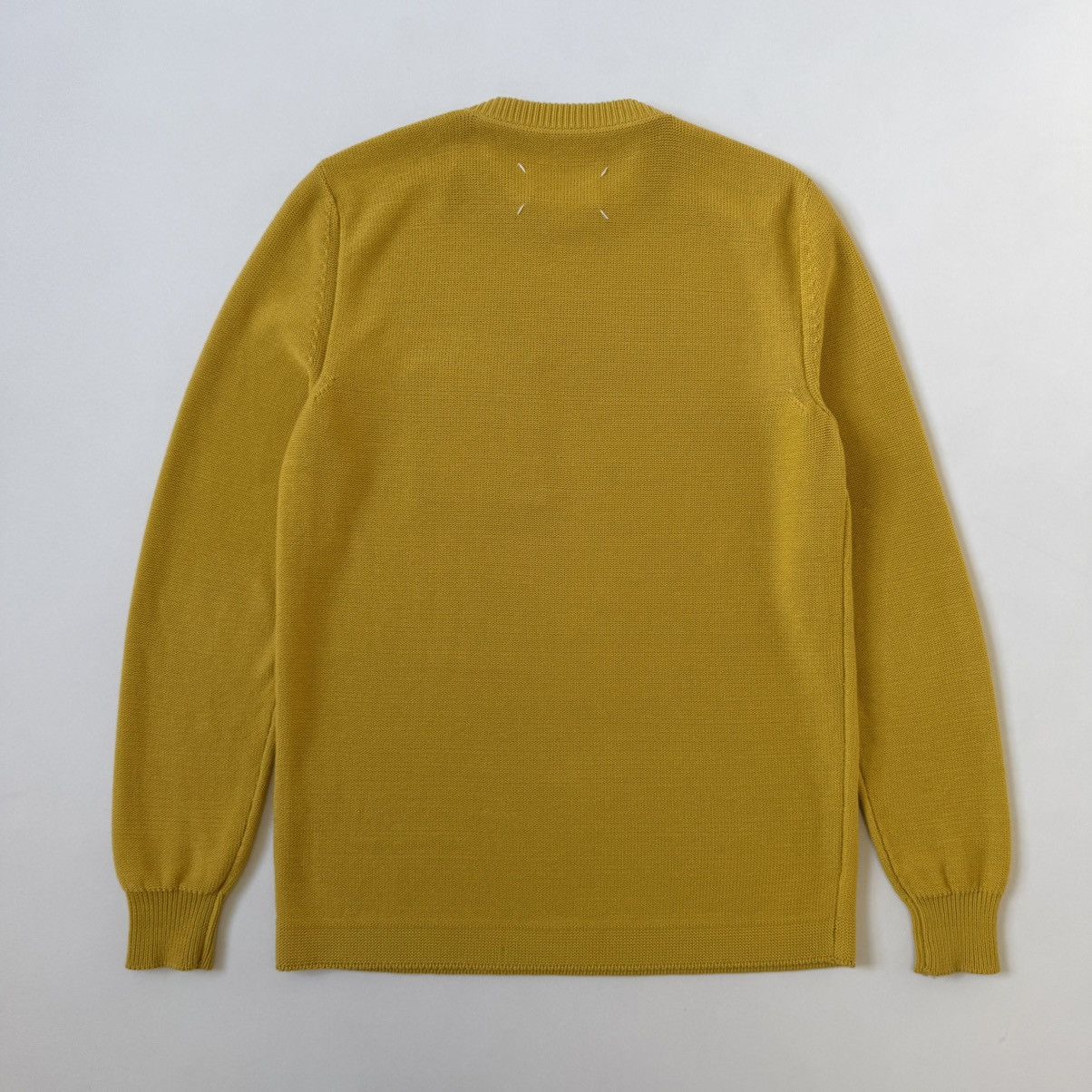Maison Margiela Sample Mustard Cotton Textured Knit Sweater Size US M / EU 48-50 / 2 - 14 Thumbnail