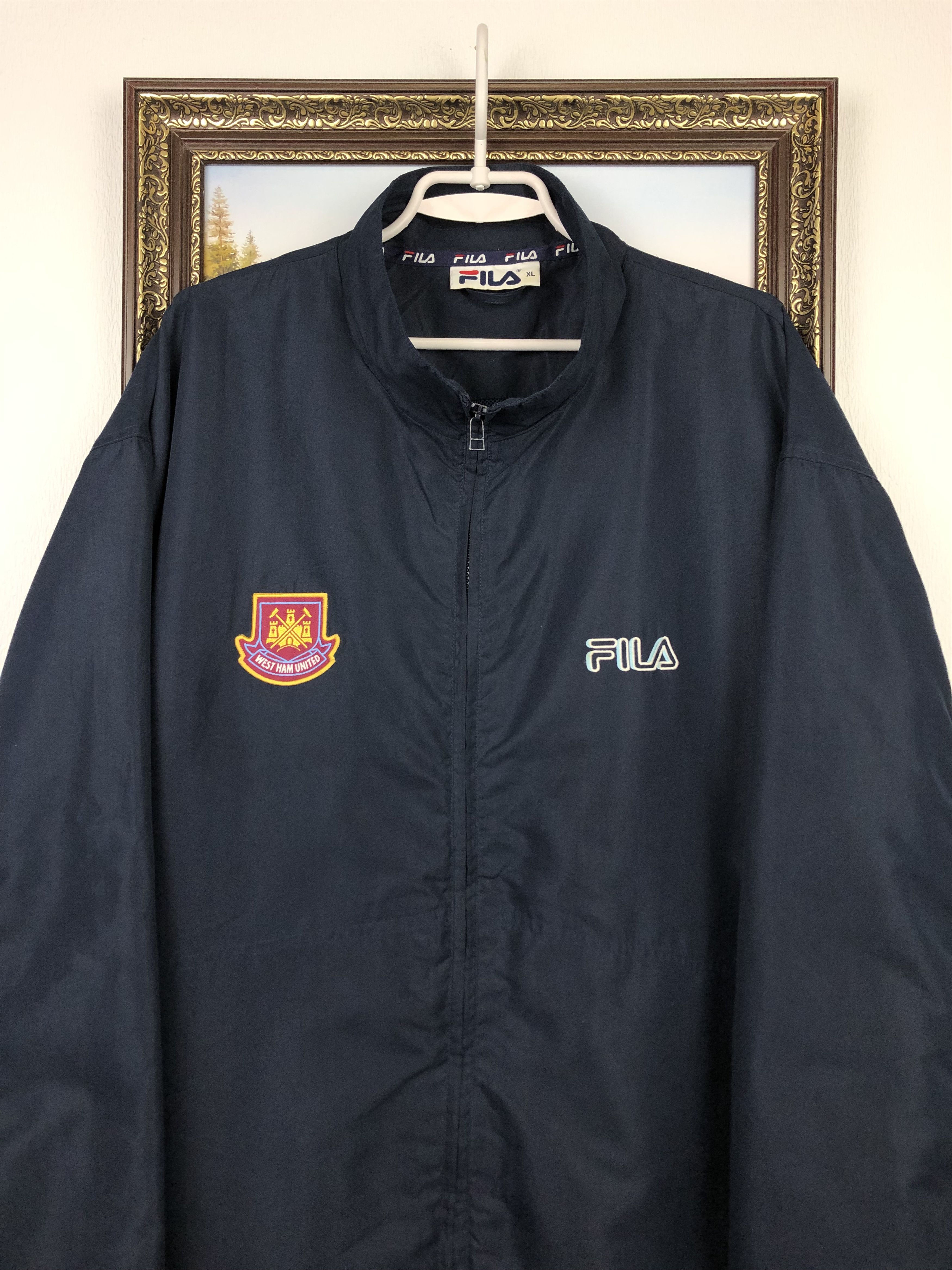 Fila Vintage West Ham United Football Jacket Soccer Windbreaker Size US XL / EU 56 / 4 - 2 Thumbnail