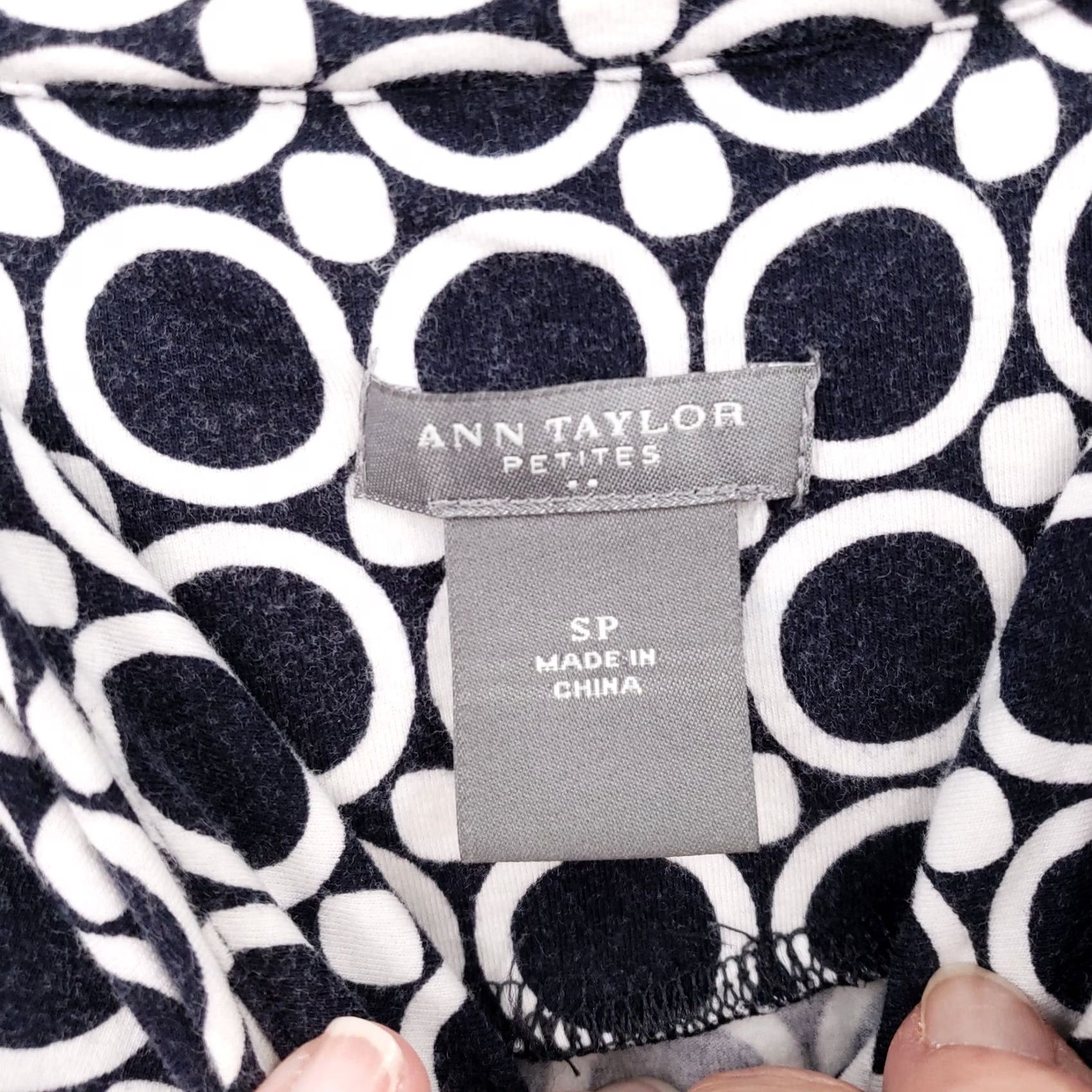Ann Taylor Ann Taylor Dress Womens SP Petites Blue Mini Geometric Circle Print Sleeveless Size S / US 4 / IT 40 - 3 Thumbnail