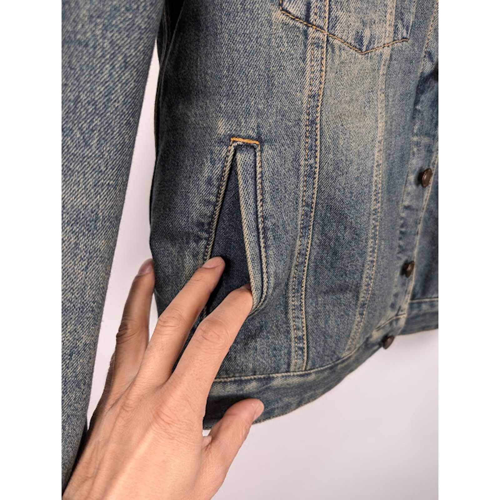 Saint Laurent Paris o1rshd1 Shearling Denim Jacket in Light Blue Size US XXL / EU 58 / 5 - 8 Thumbnail
