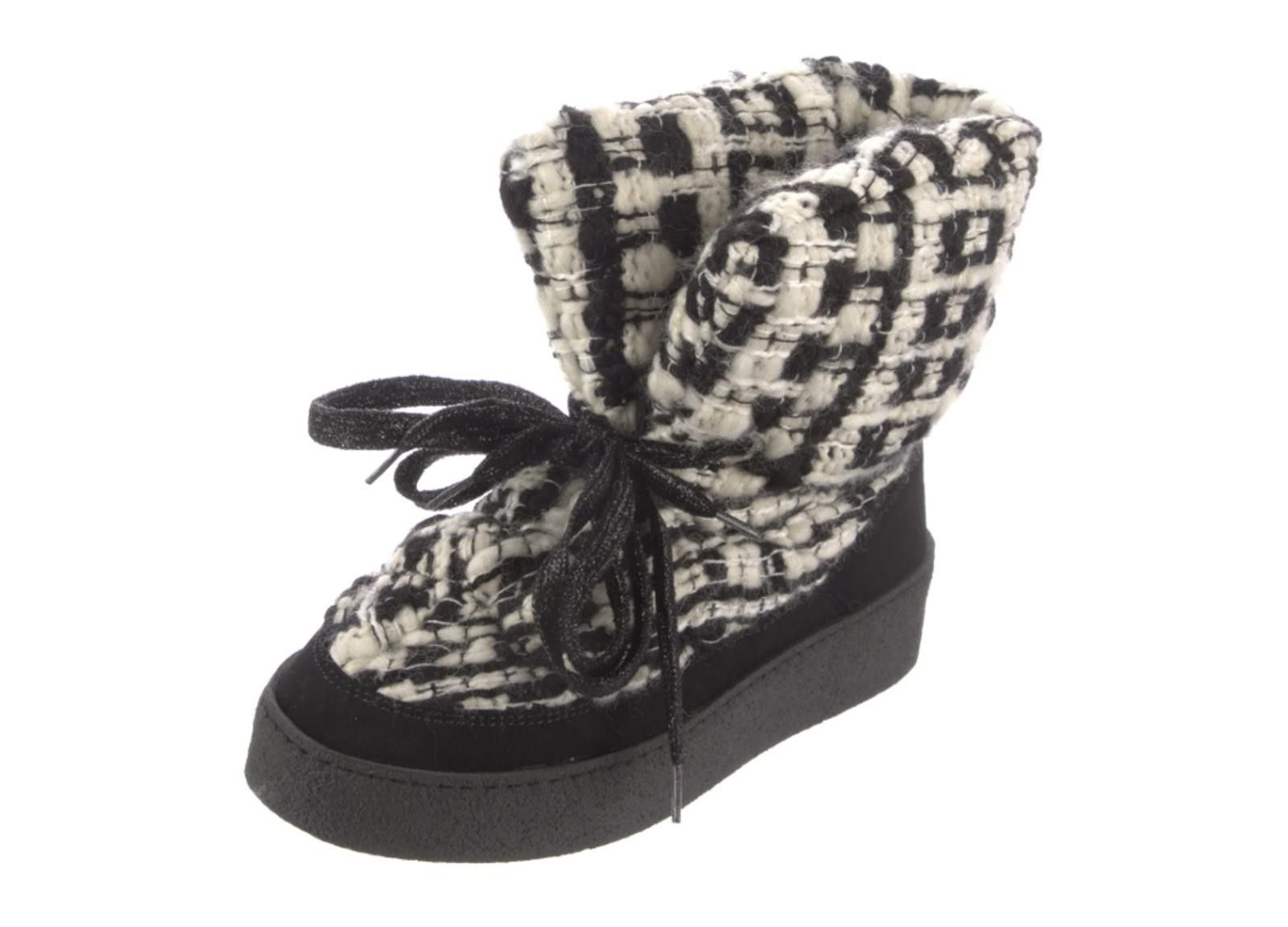Khrisjoy Khrisjoy Tweed Pattern Lace-Up Boots Women's Size: 8 Size US 8 / IT 38 - 2 Thumbnail