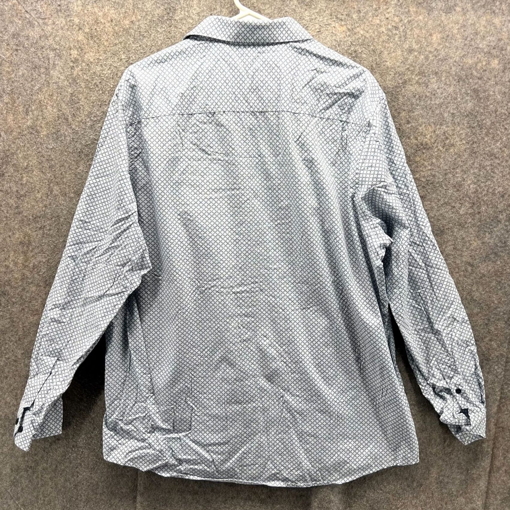 Tasso Elba Tasso Elba Shirt Men XL Blue White Button-Down Long Sleeve Oxford Patterned Dots Argyle Diamond Conversation official Mens XL Blue Oxford Shirt Size US XL / EU 56 / 4 - 2 Thumbnail