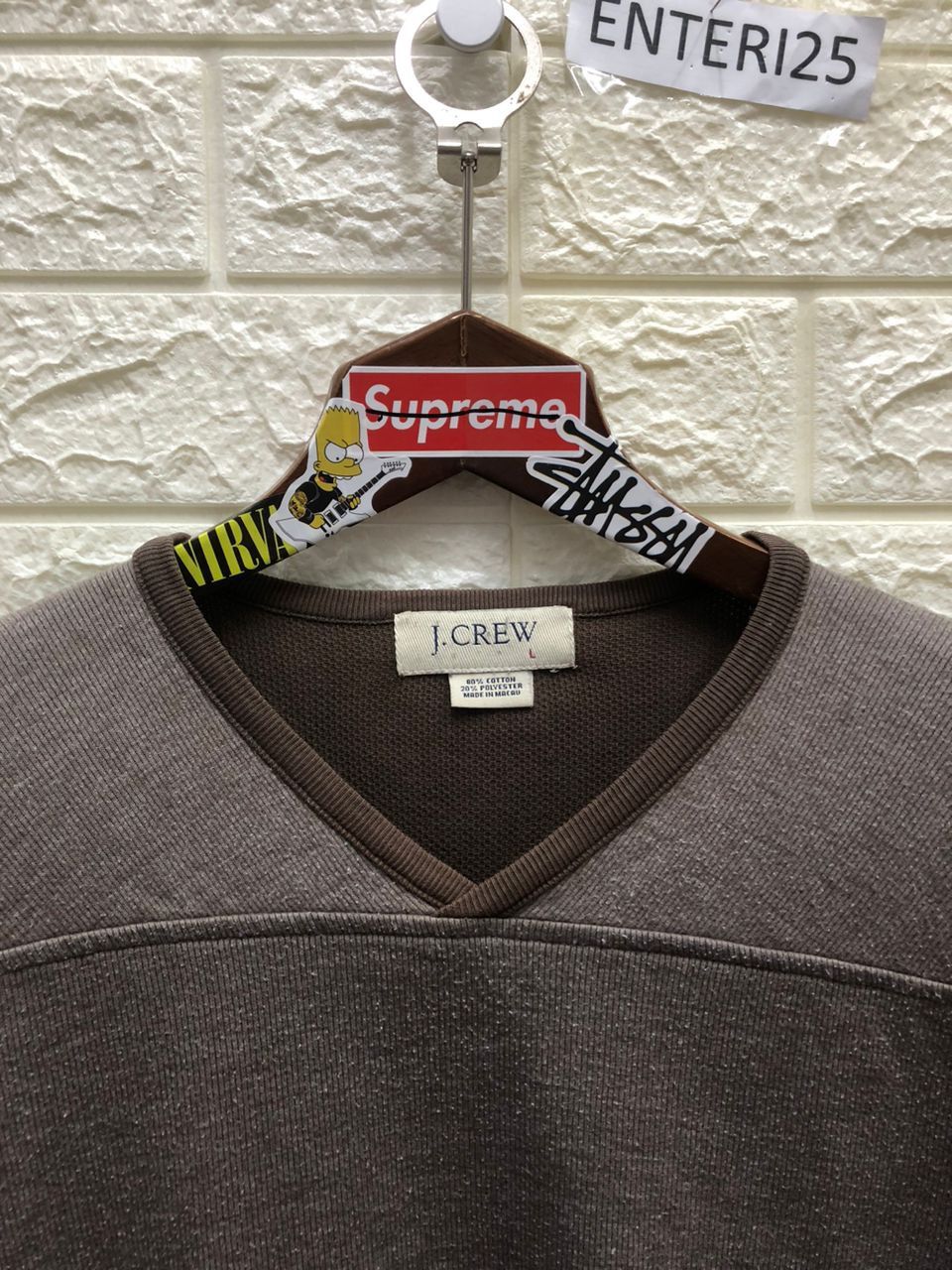 J.Crew Brown Merino Wool Blend Sweater Size US L / EU 52-54 / 3 - 4 Thumbnail