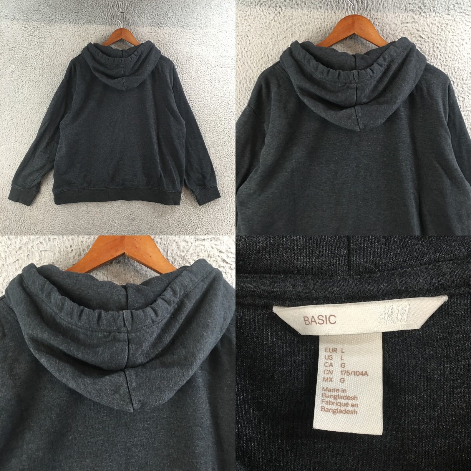 H&M H&M Hoodie Mens L Black Cotton Blend Pullover Long Sleeve Drawstring Pockets Hoodie Size US L / EU 52-54 / 3 - 8 Thumbnail