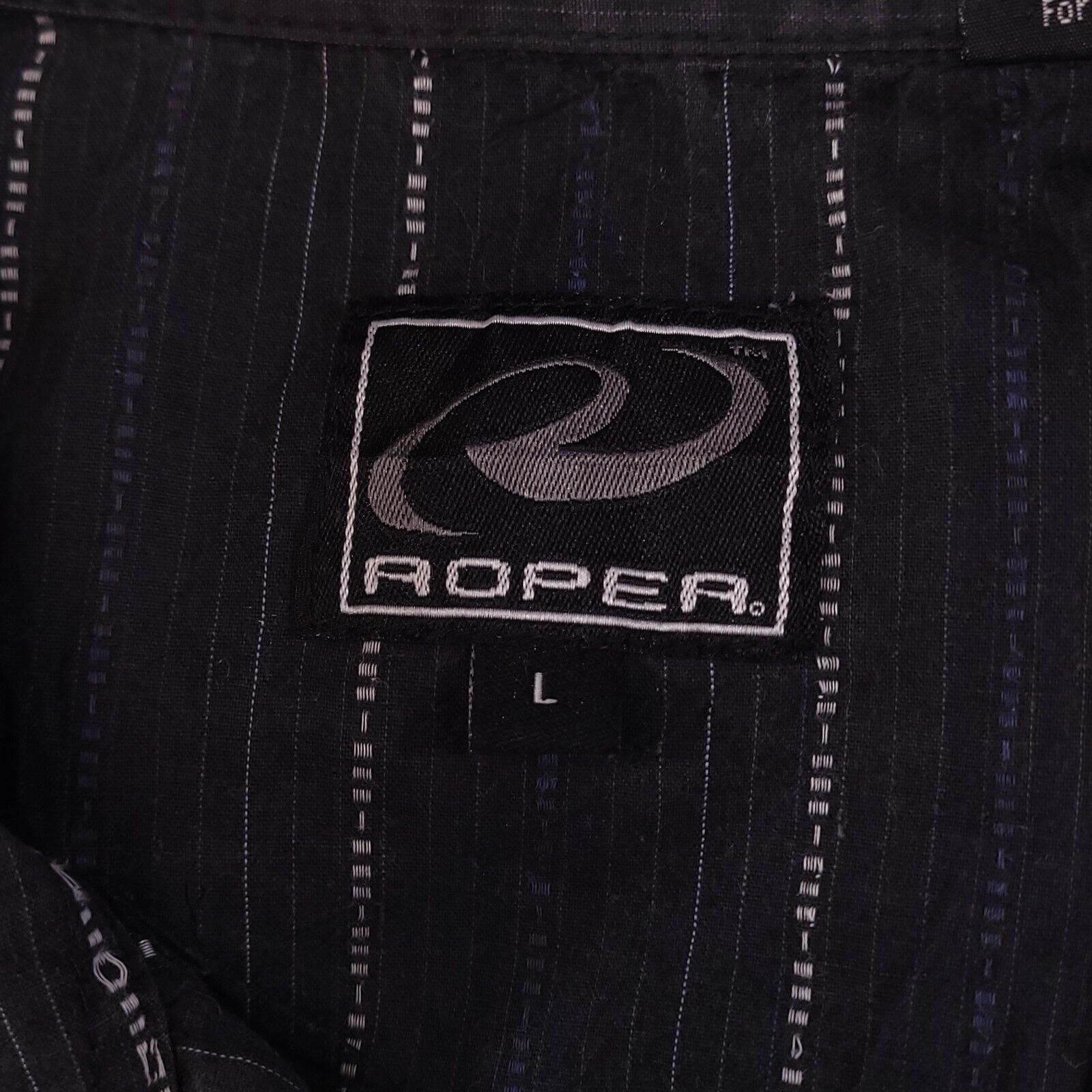Roper Roper Casual Button Up Shirt Mens Size Large L Black Striped Size US L / EU 52-54 / 3 - 3 Thumbnail