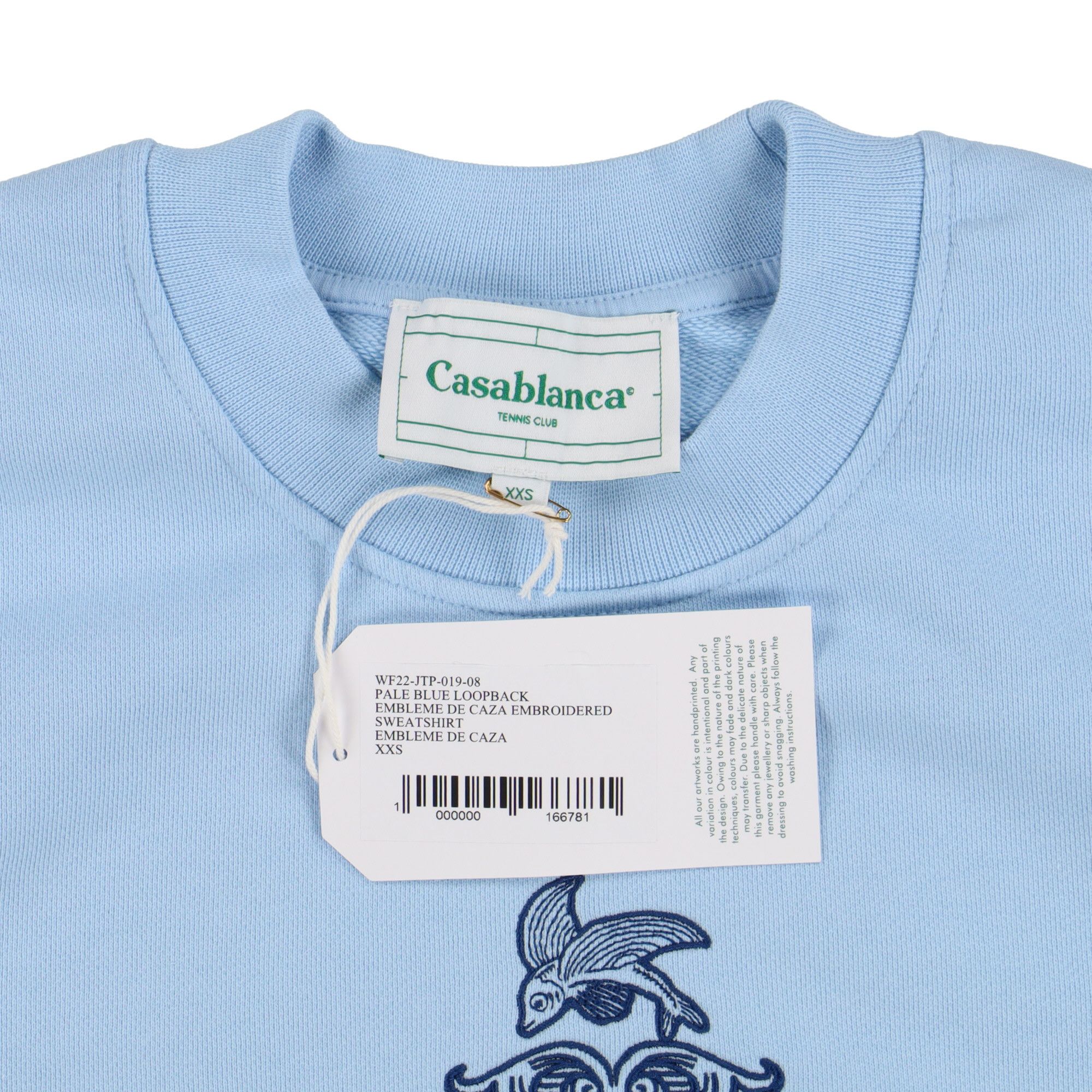 Casablanca Blue Embroidered Embleme De Caza Logo Sweatshirt Size US XXS / EU 40 - 5 Thumbnail