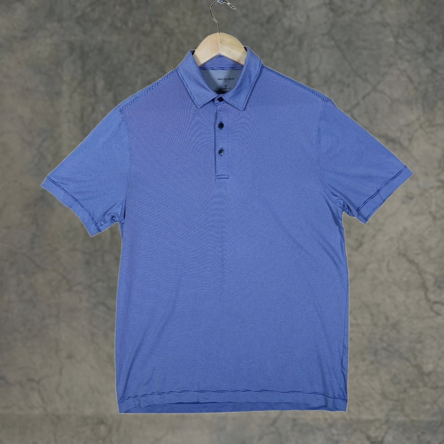 Van Heusen Van Heusen Classic Polo Shirt S - Blue Stripe Size US S / EU 44-46 / 1 - 1 Thumbnail