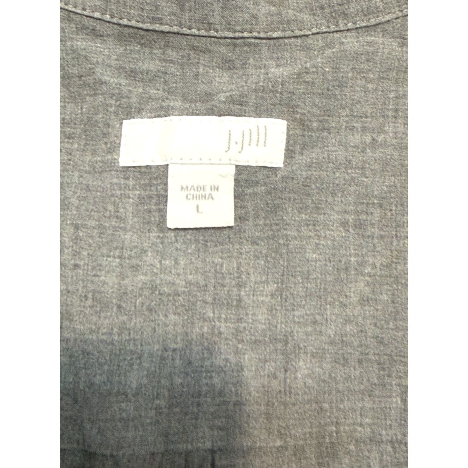 J. Jill VINTAGE: No J.Jill Shirt Women's L Gray Long Sleeve Button-Up Lightweight Casual Regular Mens? Size L / US 10 / IT 46 - 6 Thumbnail