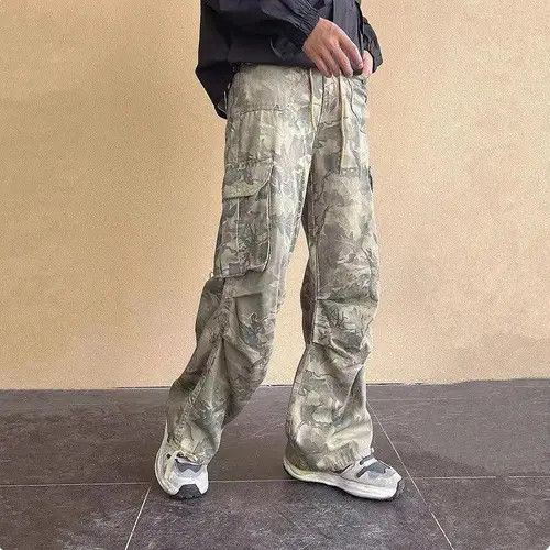 VIBE Camouflage Baggy Cargo Pants Size US 32 / EU 48 - 8 Thumbnail